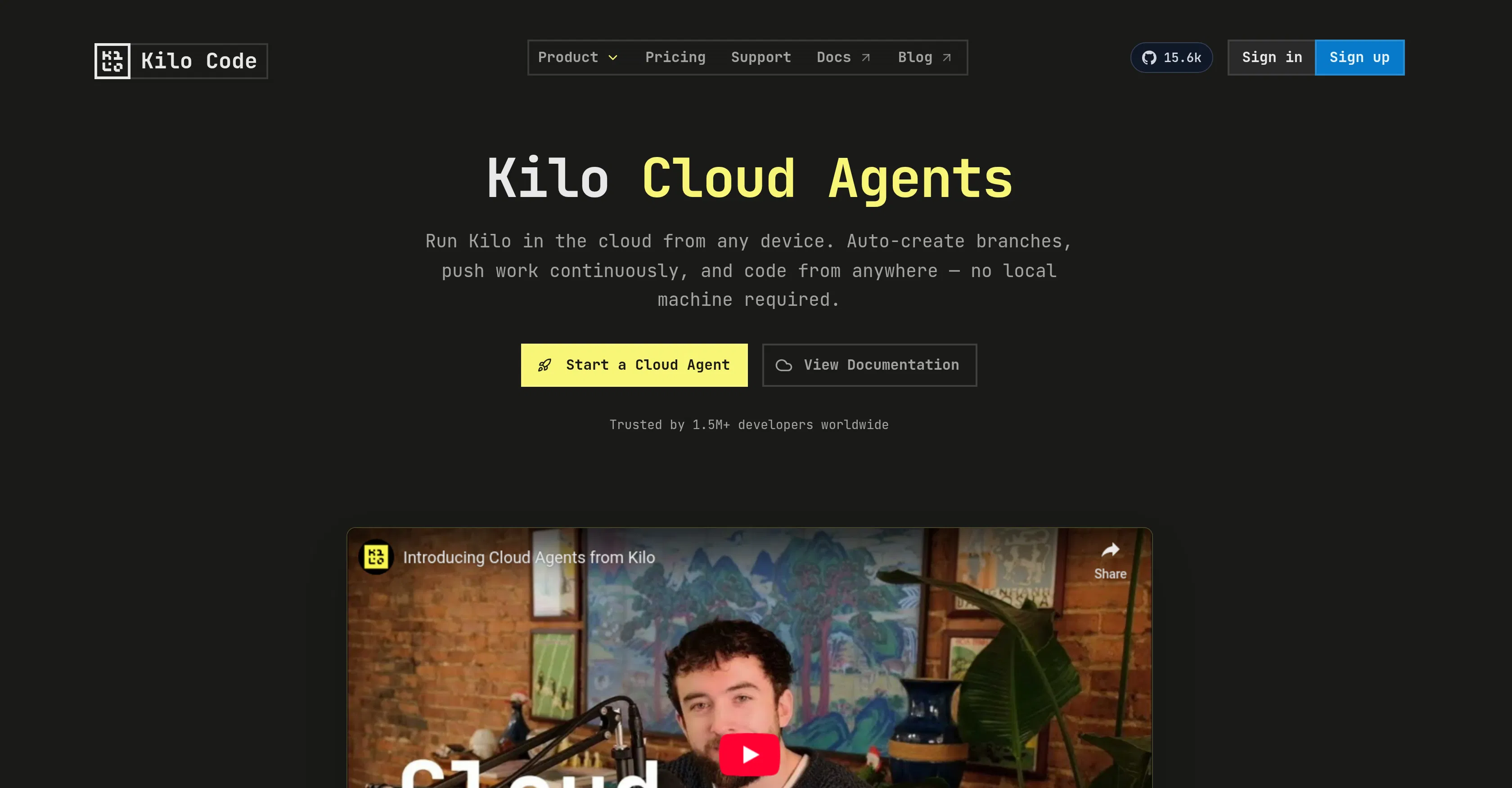 Kilo | Cloud Agents screenshot