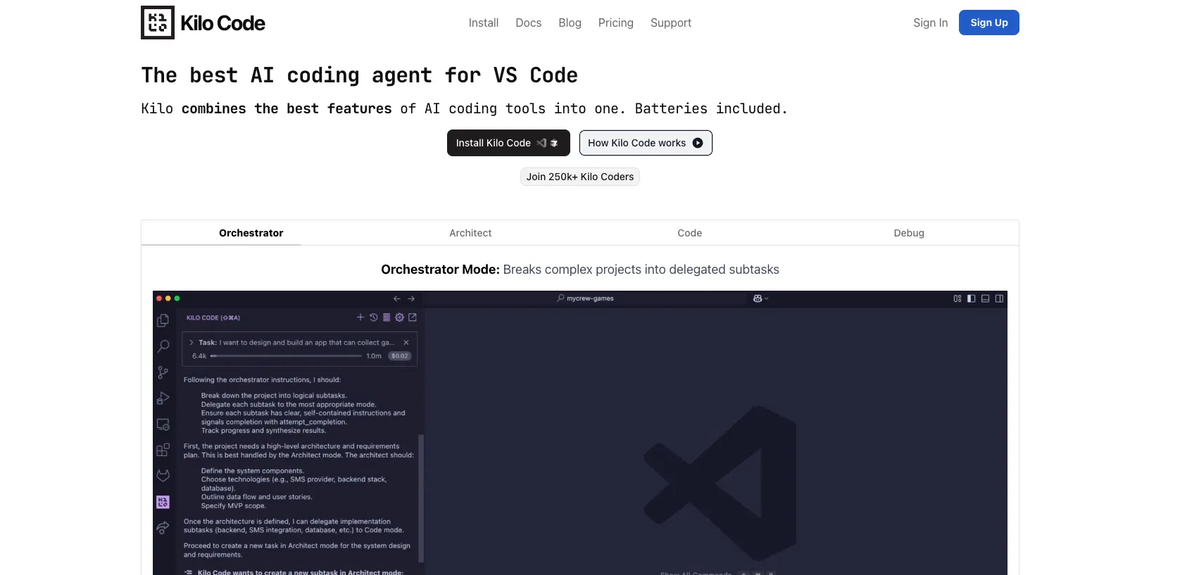 Kilo Code screenshot