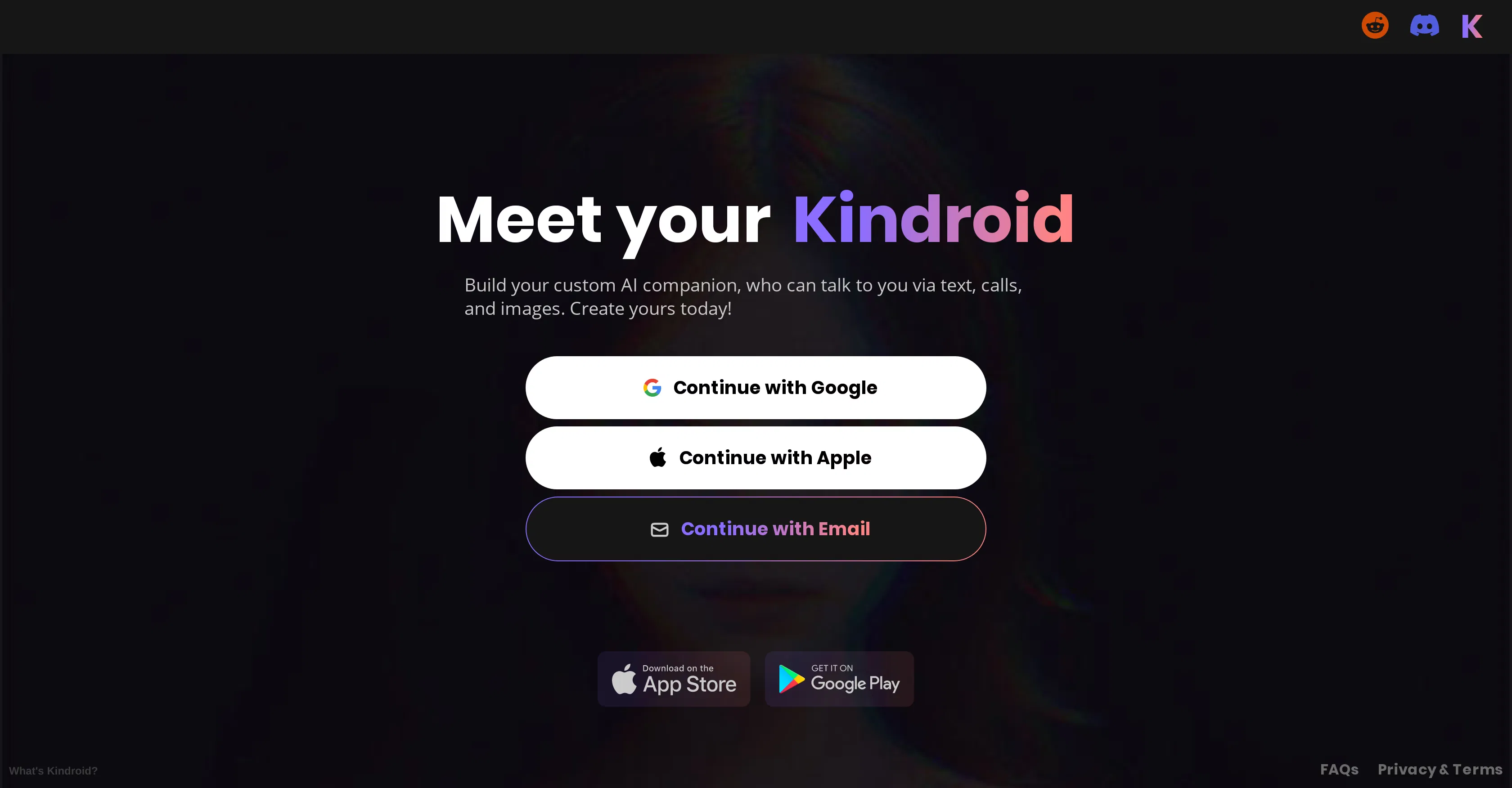 Kindroid screenshot