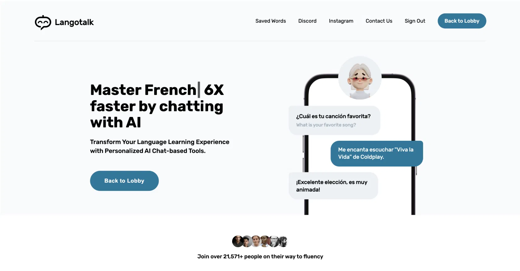 Langotalk screenshot