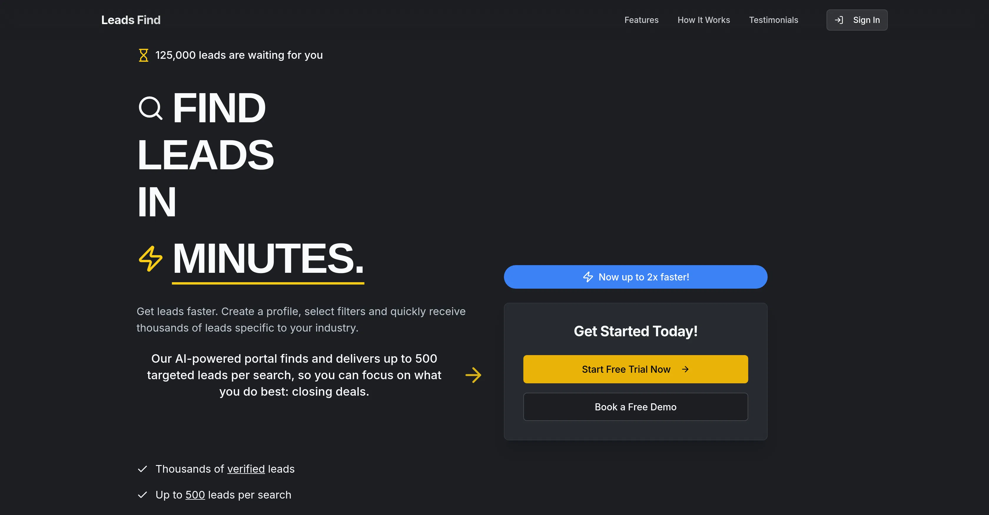 Leads Find screenshot