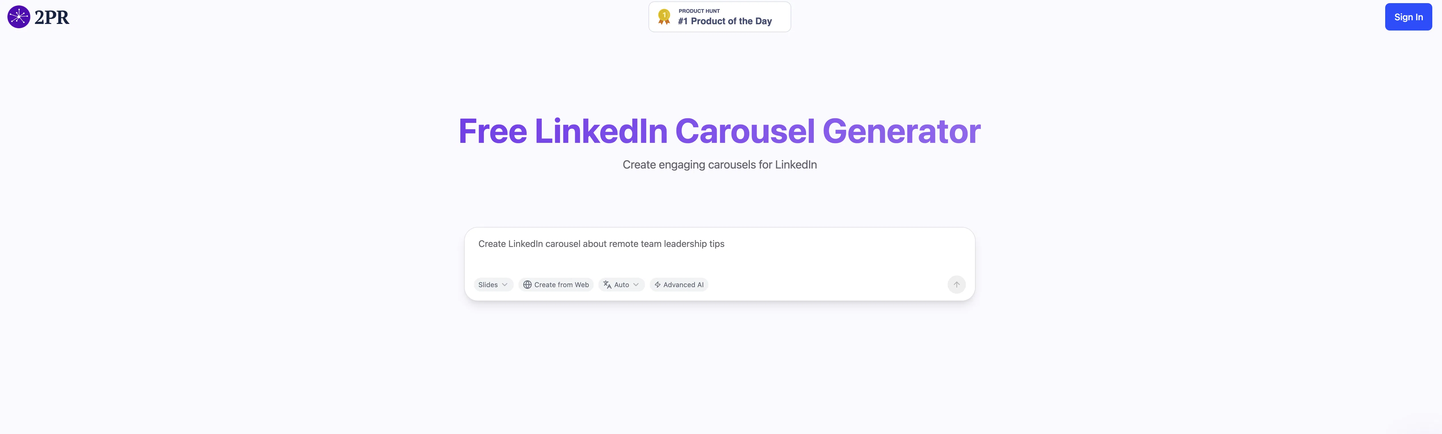 LinkedIn Carousel Generator by 2PR screenshot
