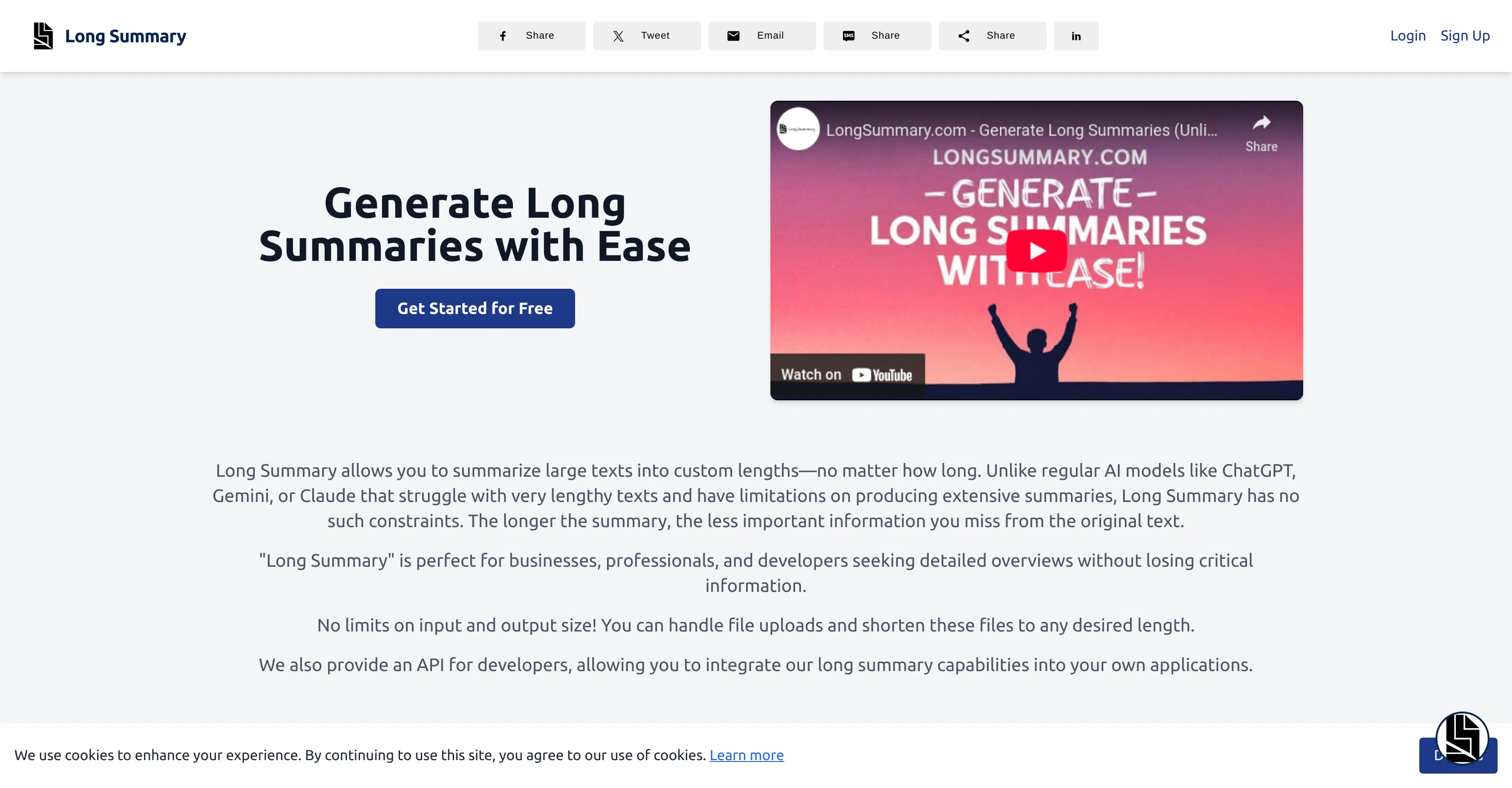 Long Summary screenshot