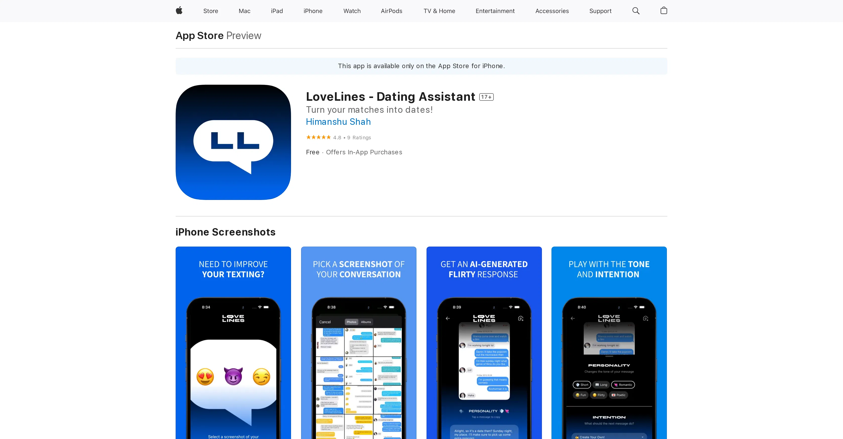 LoveLines screenshot