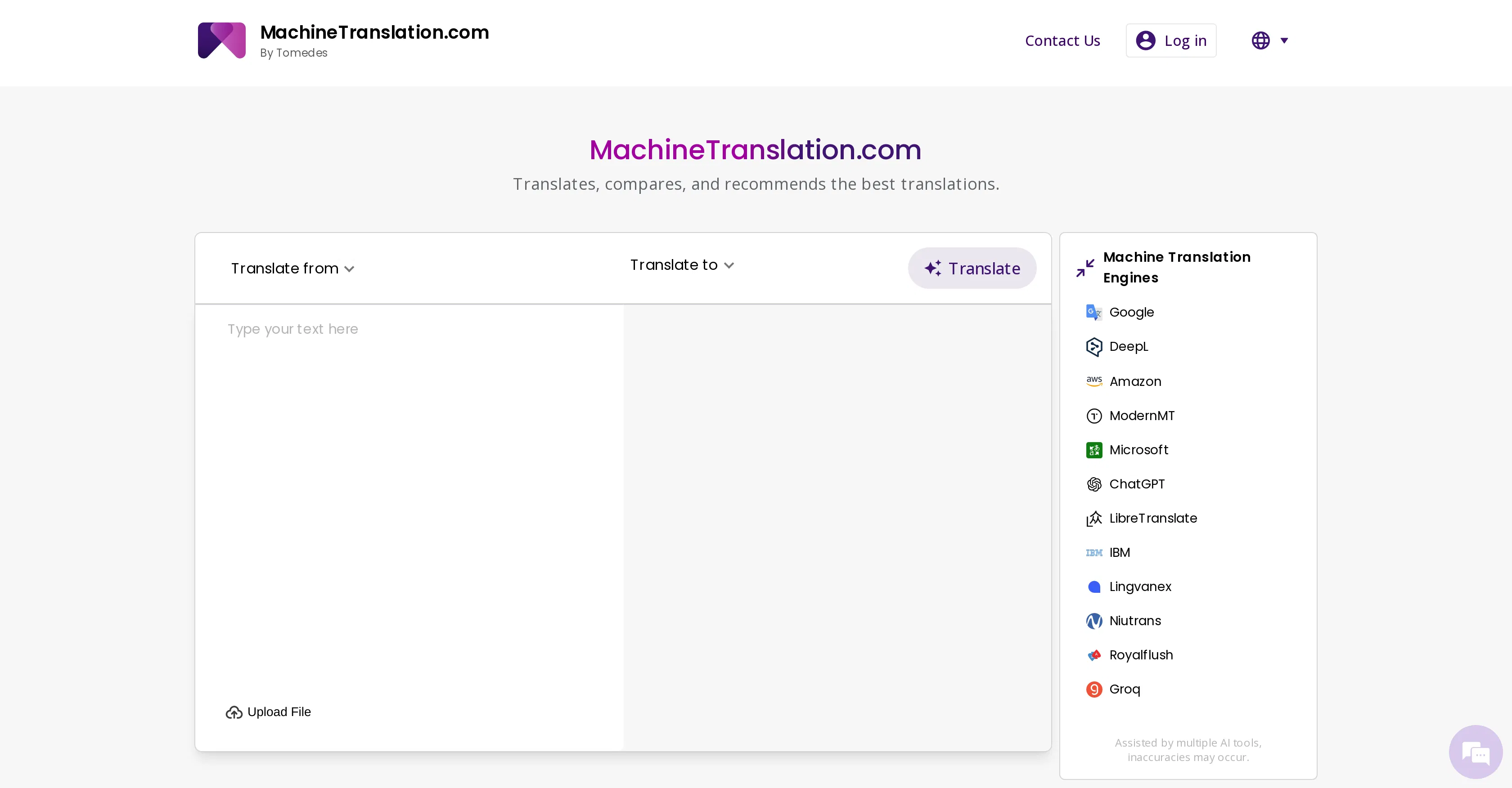 Machinetranslation screenshot