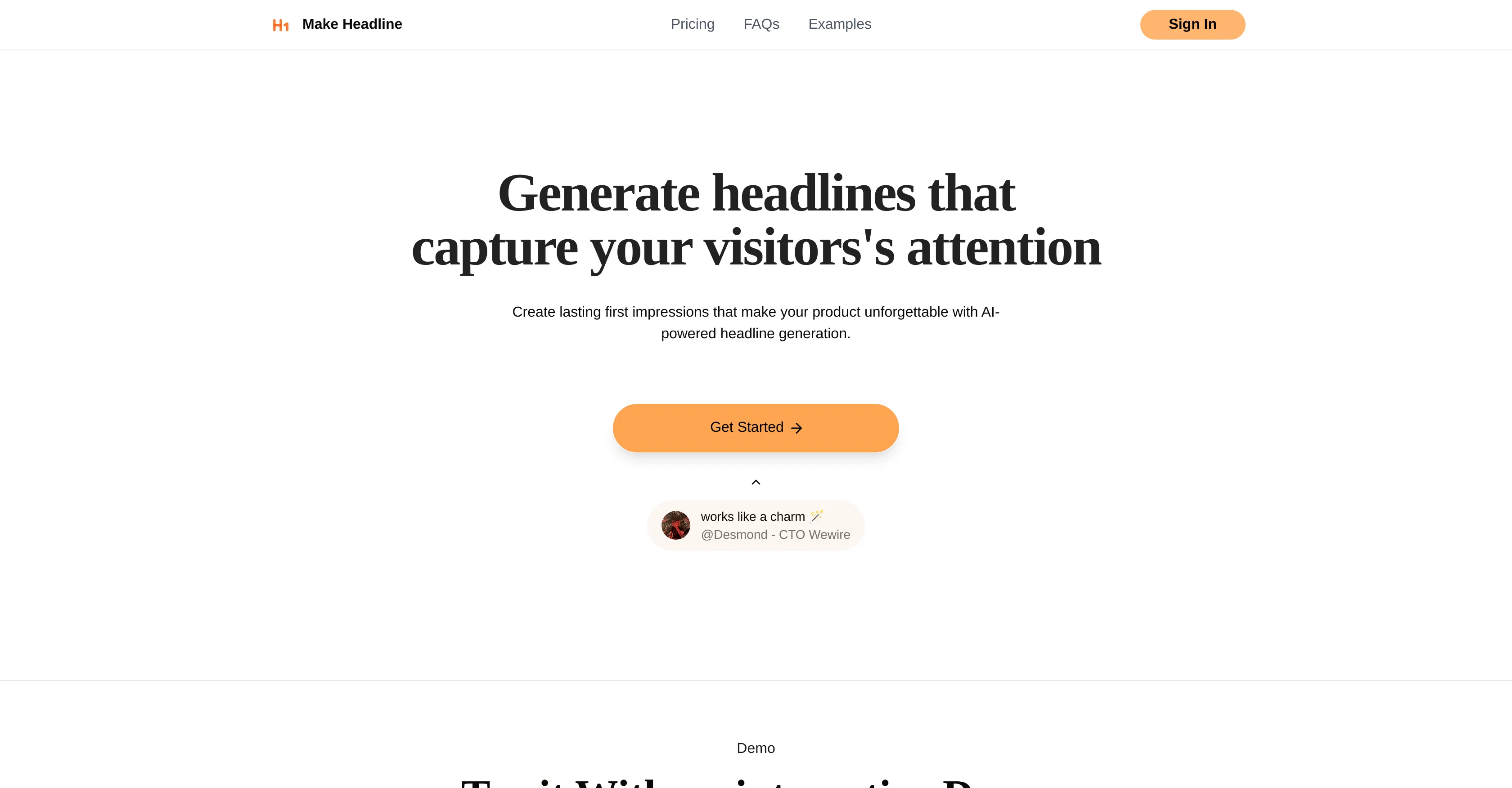 Make Headline screenshot