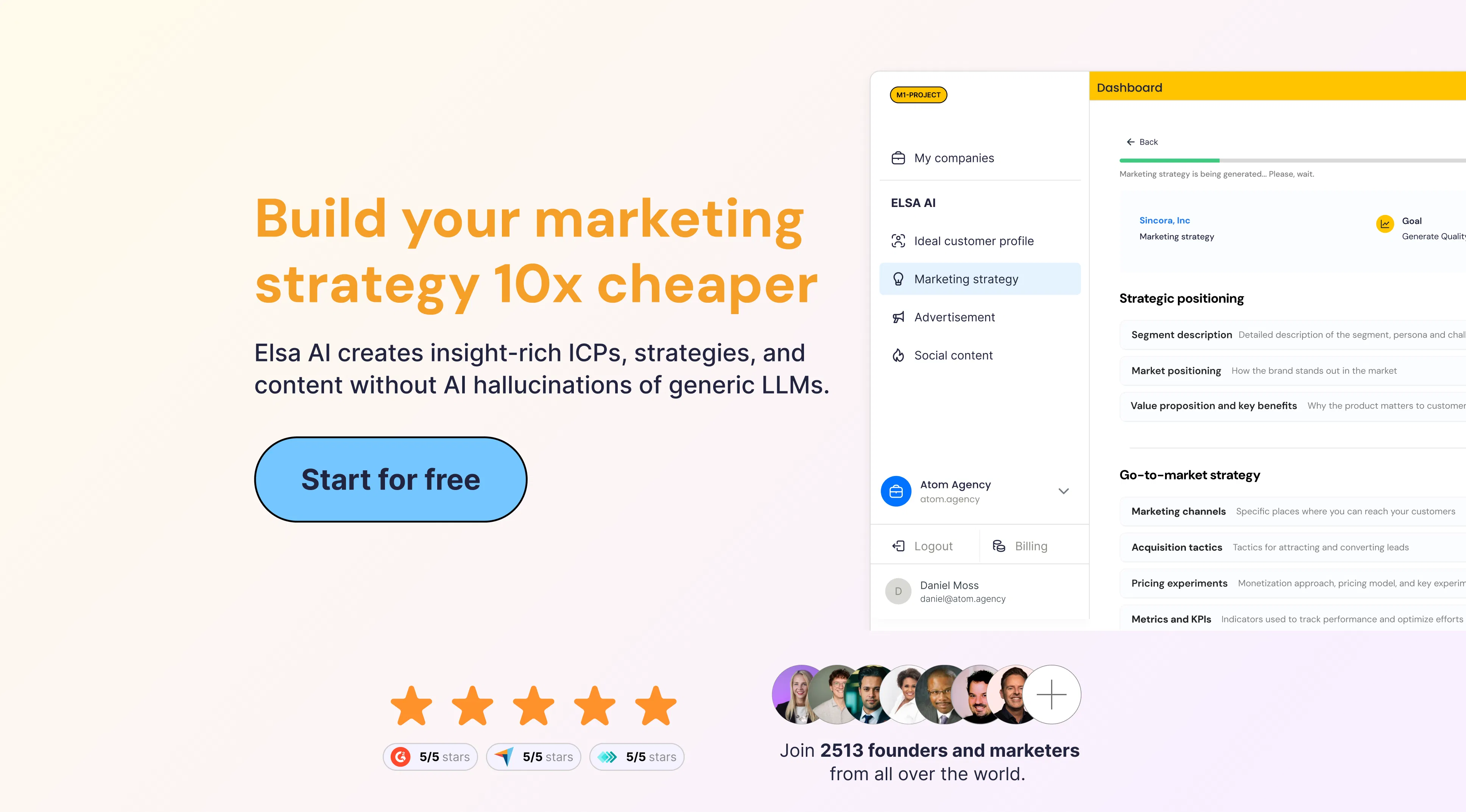 Marketing Assistant (Elsa AI) screenshot