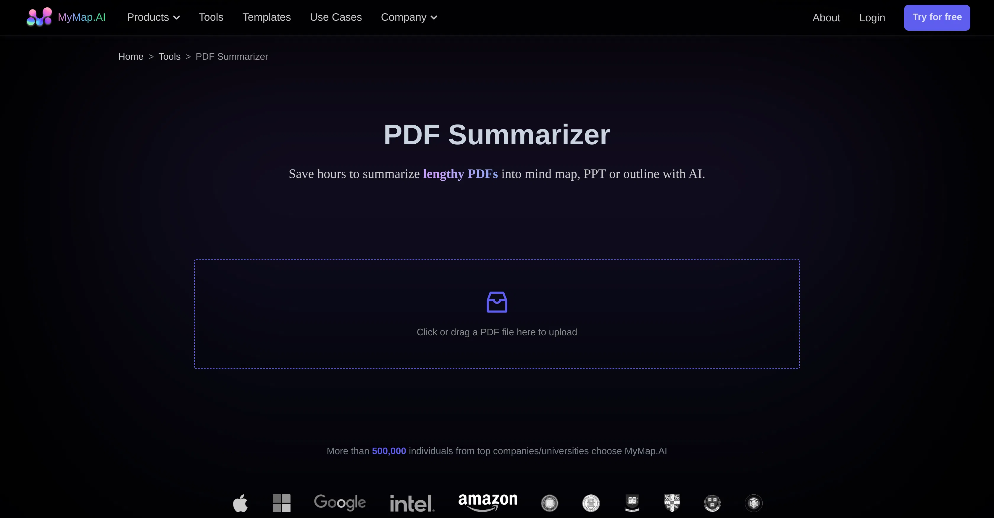 MyMap AI PDF Summarizer screenshot