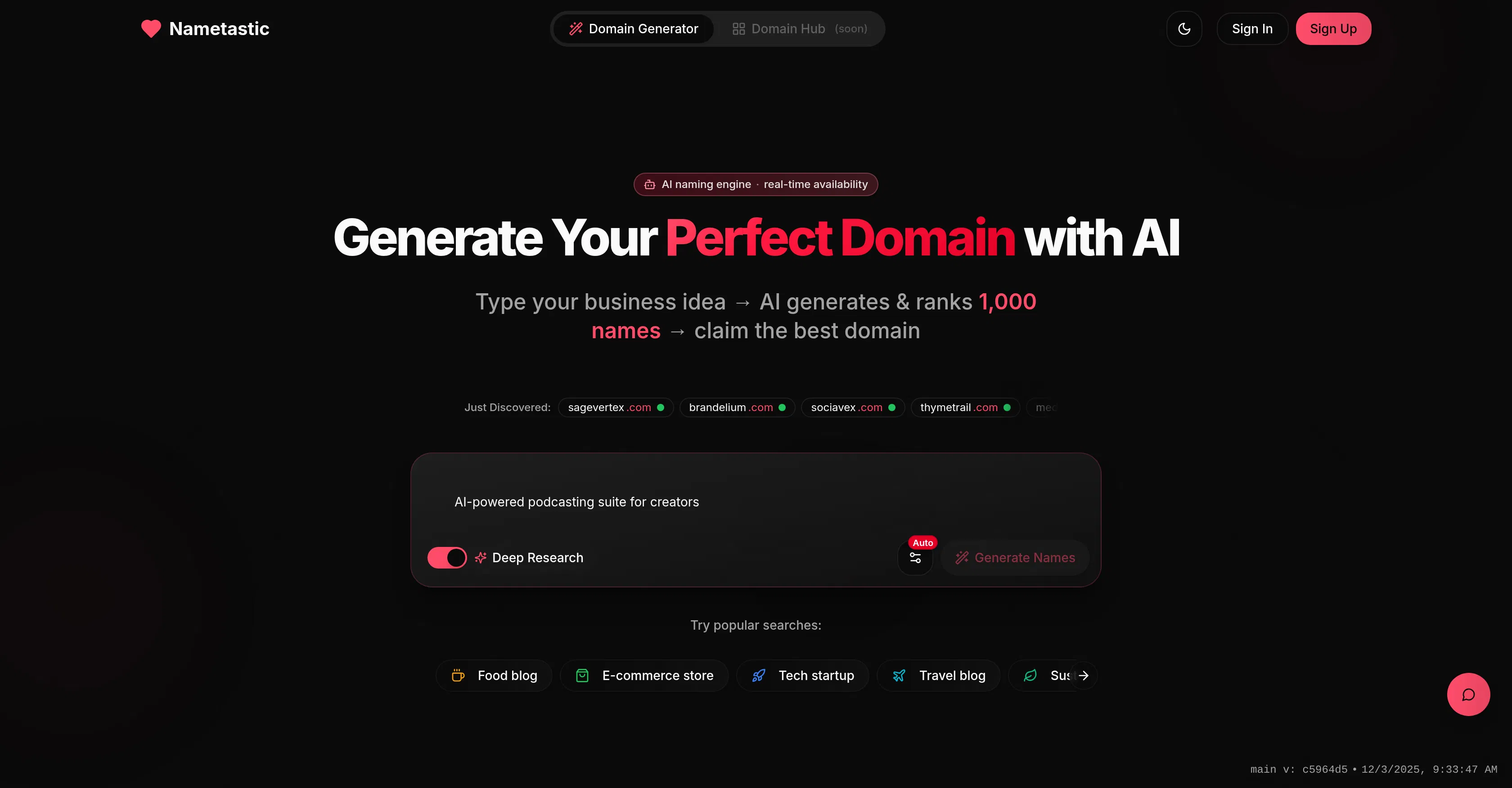 Nametastic screenshot