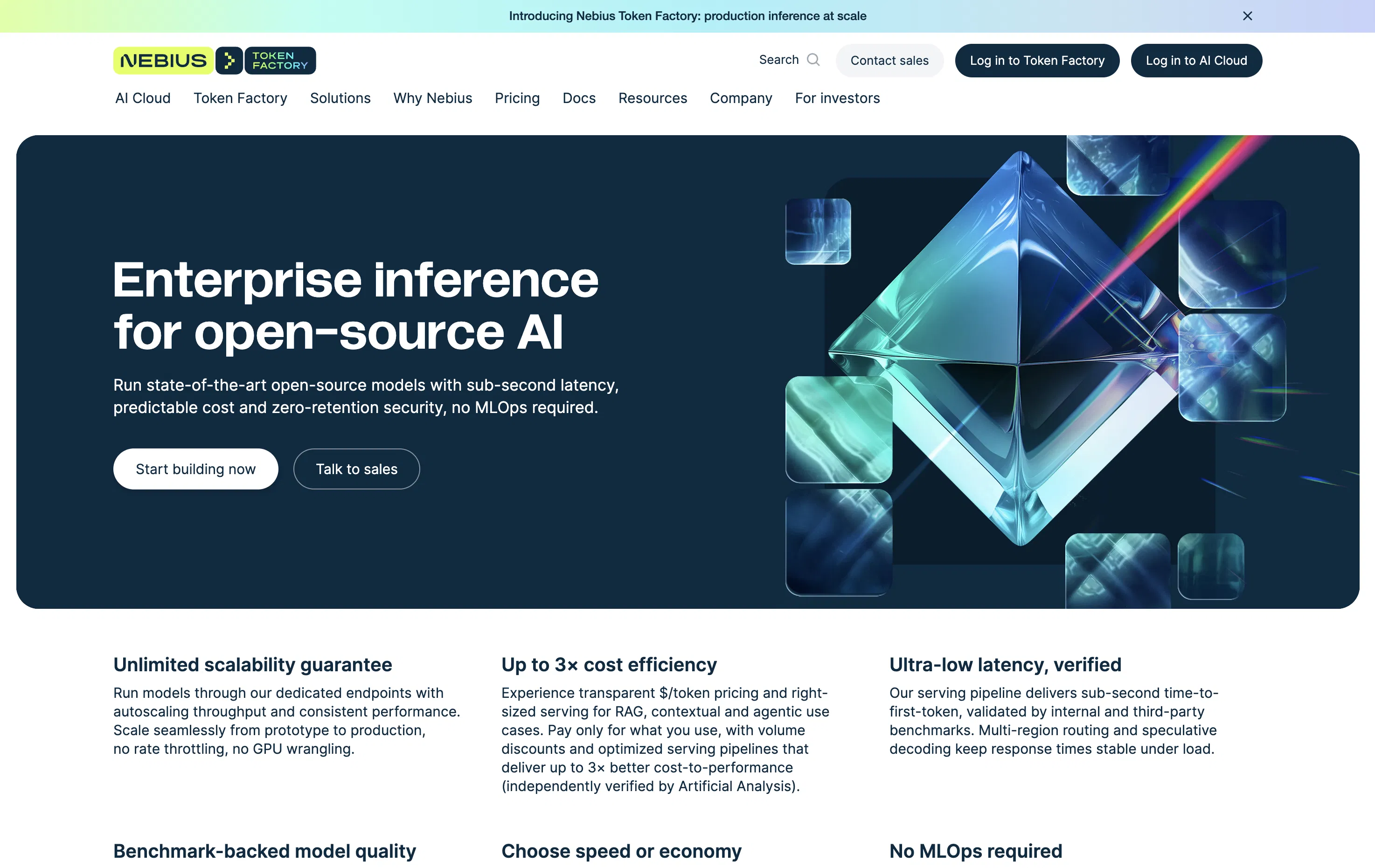 Nebius Token Factory screenshot