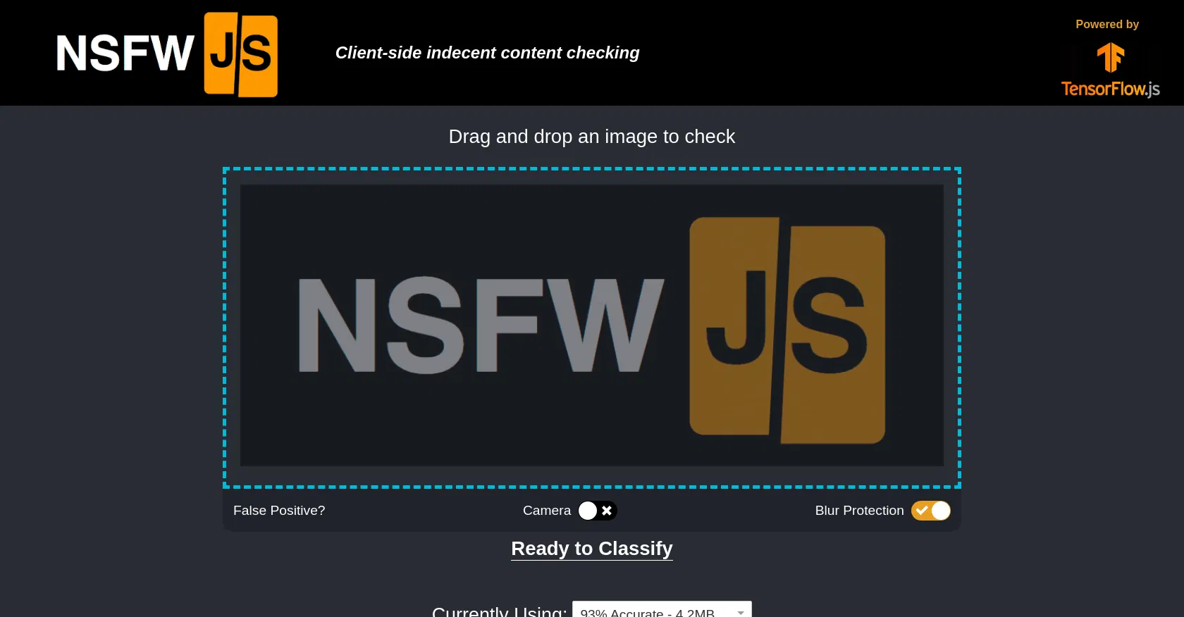 NSFW JS screenshot