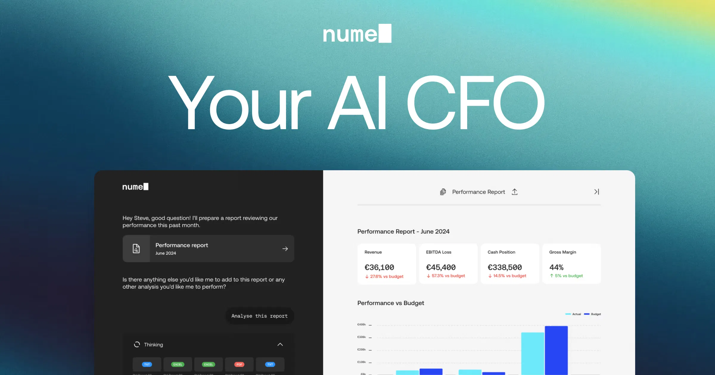 Nume AI CFO screenshot