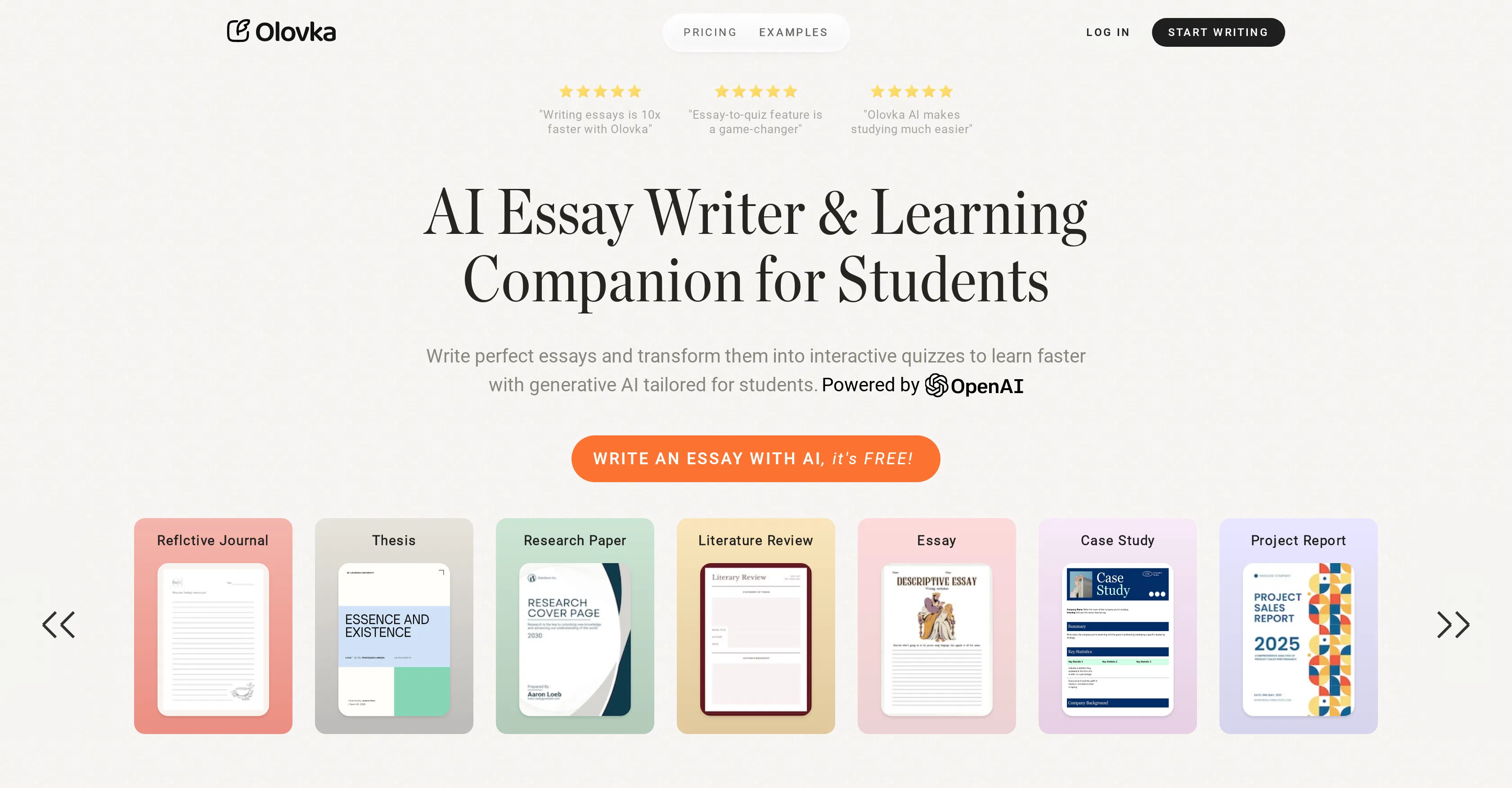 Olovka AI Essay Writer screenshot