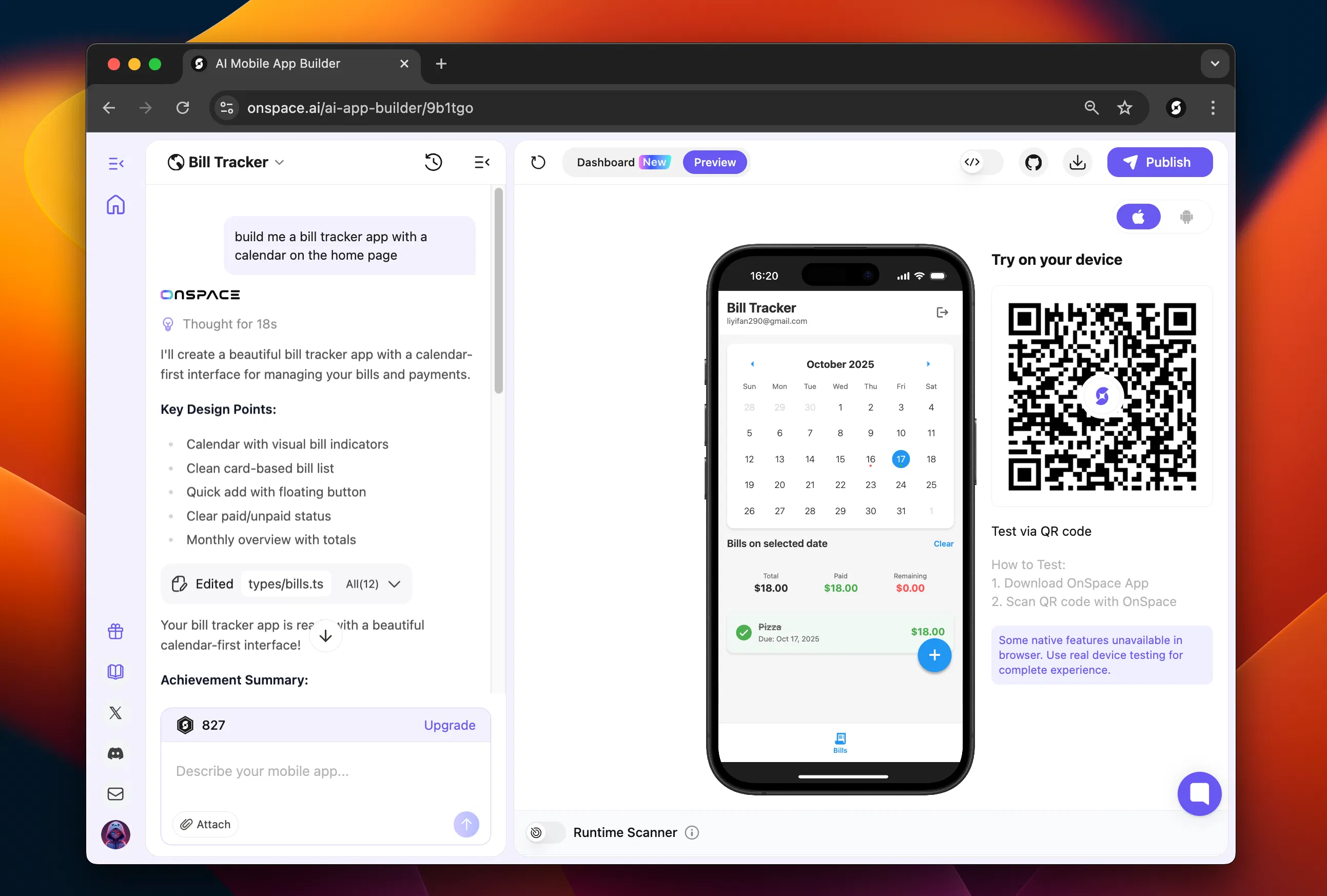 OnSpace.AI - No Code App Builder screenshot