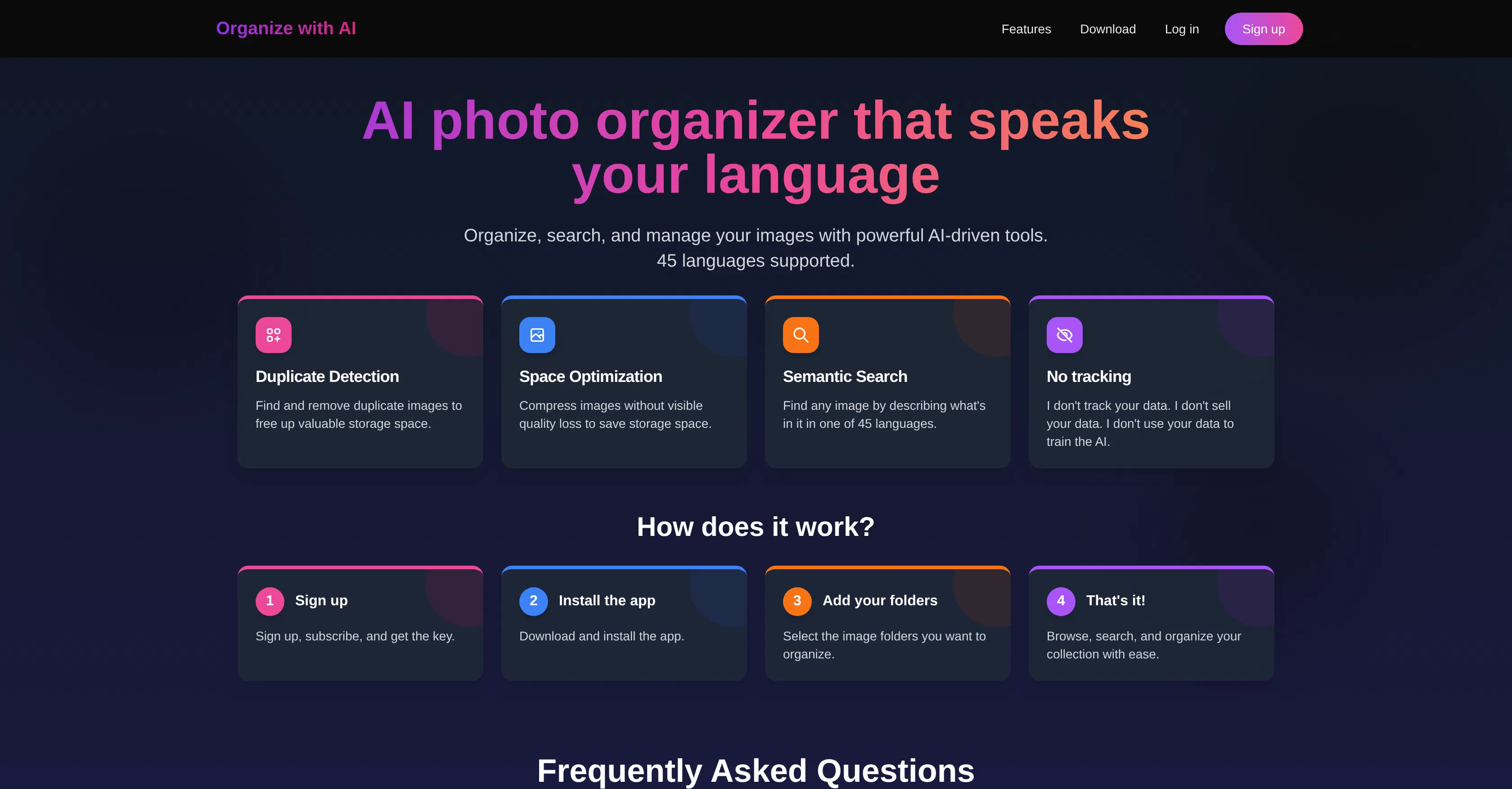 Organize with AI screenshot