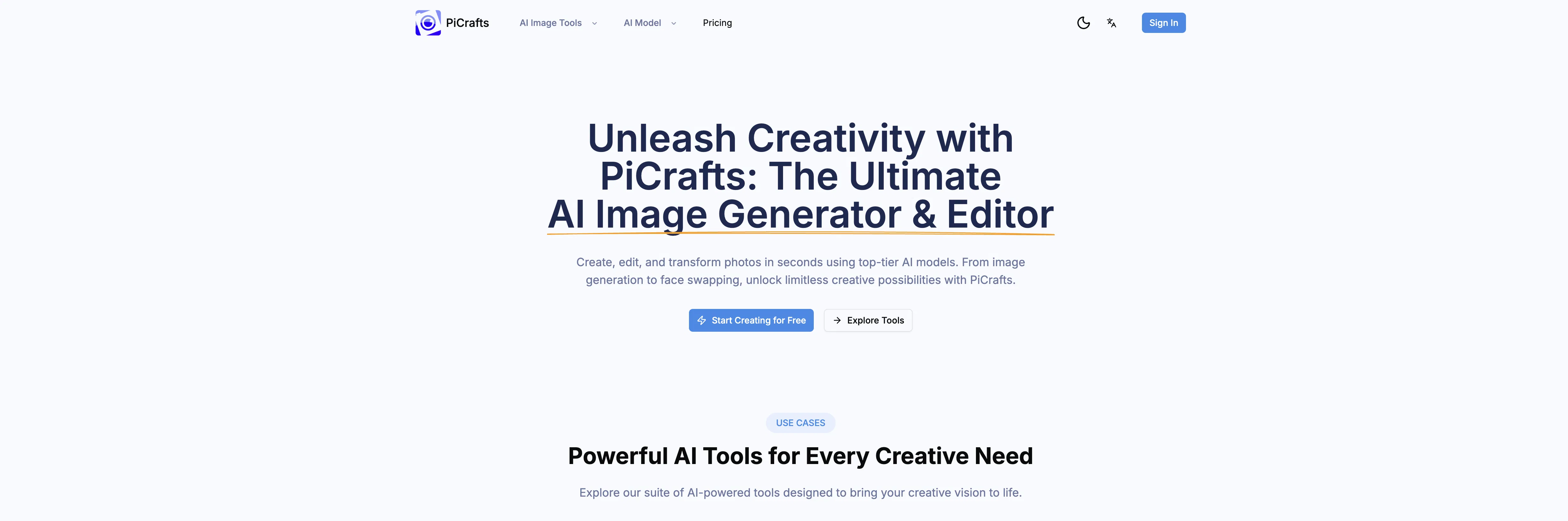 PiCrafts AI Image Editor screenshot