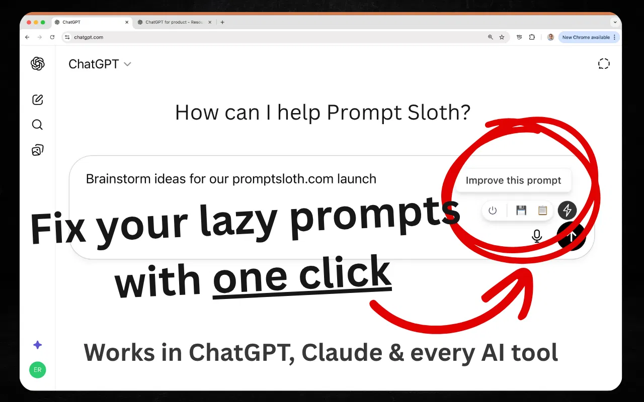 Prompt Sloth Write Better AI Prompts screenshot