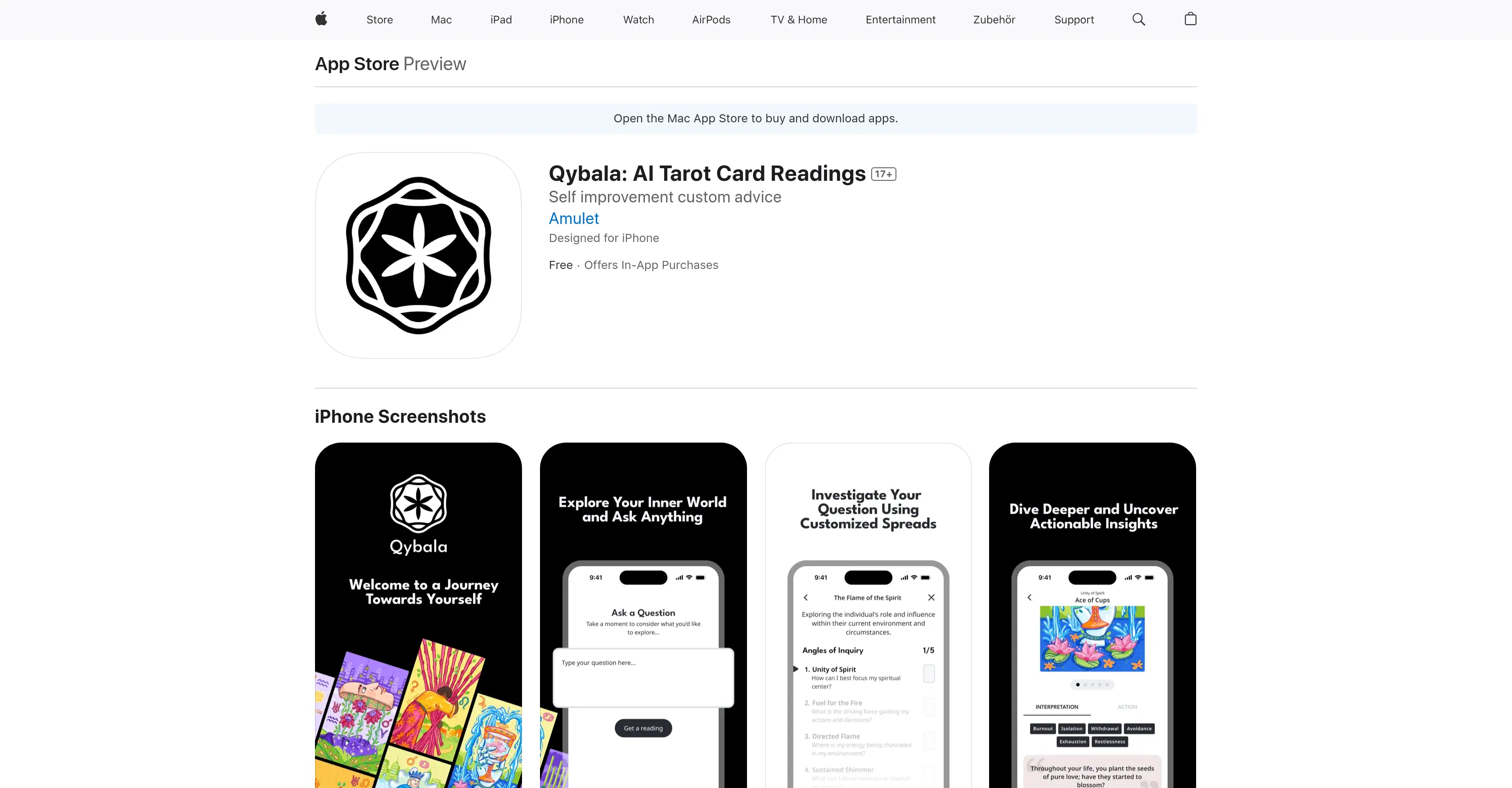 Qybala: AI Tarot Card Readings screenshot