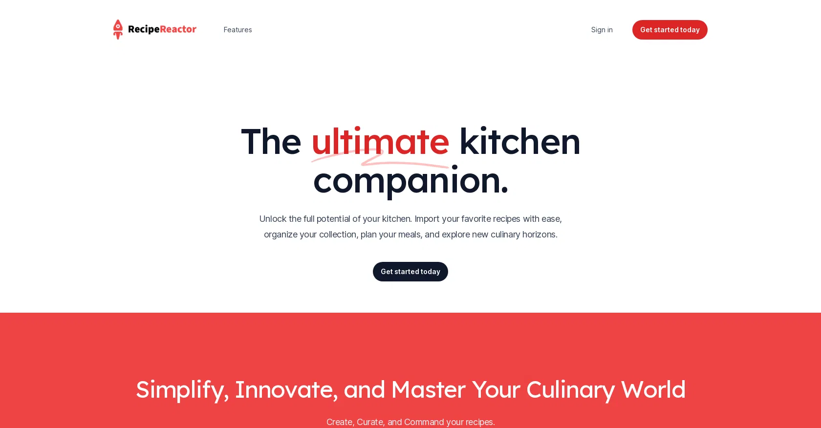 Recipe reactor screenshot