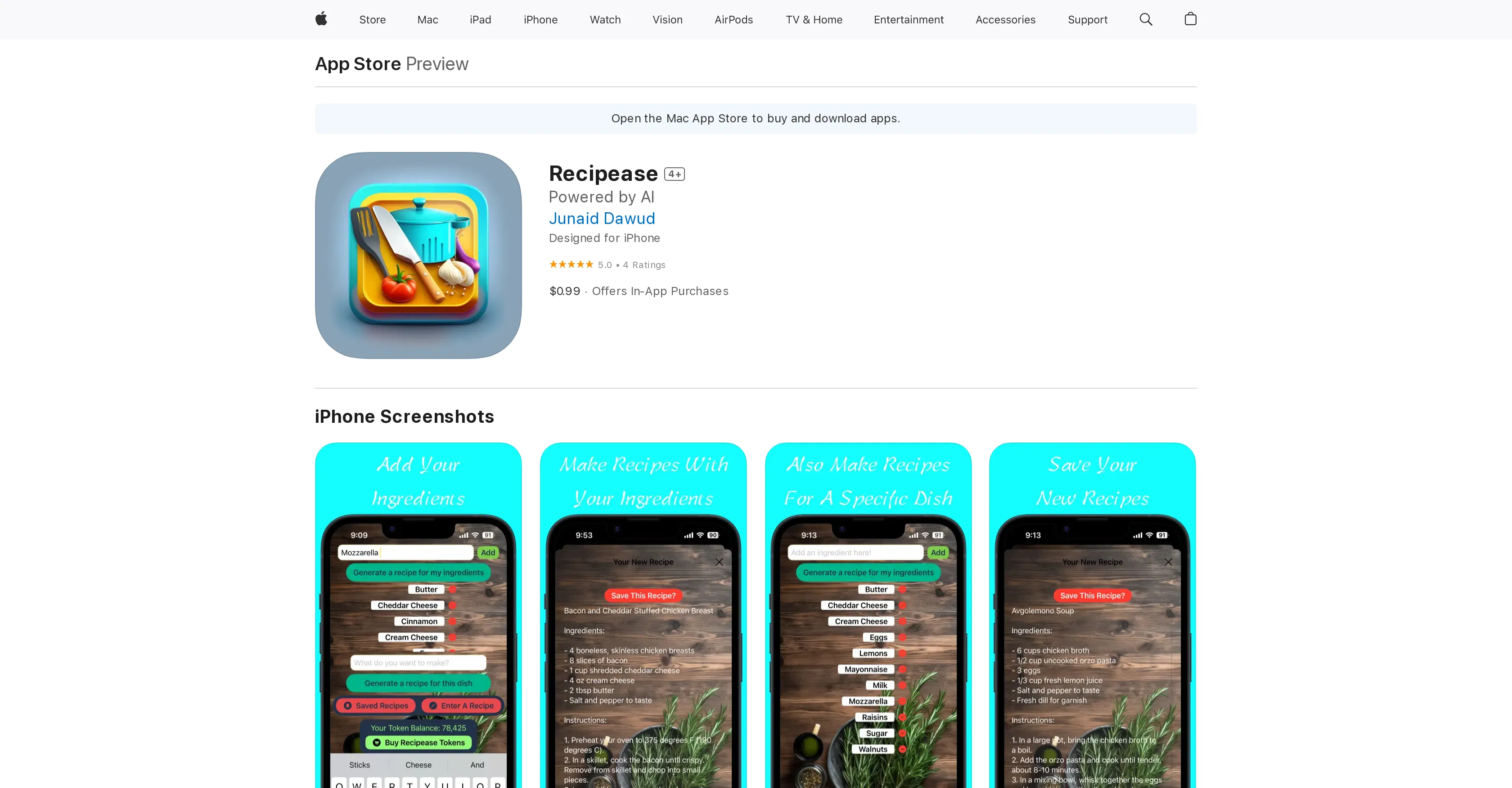 Recipease screenshot