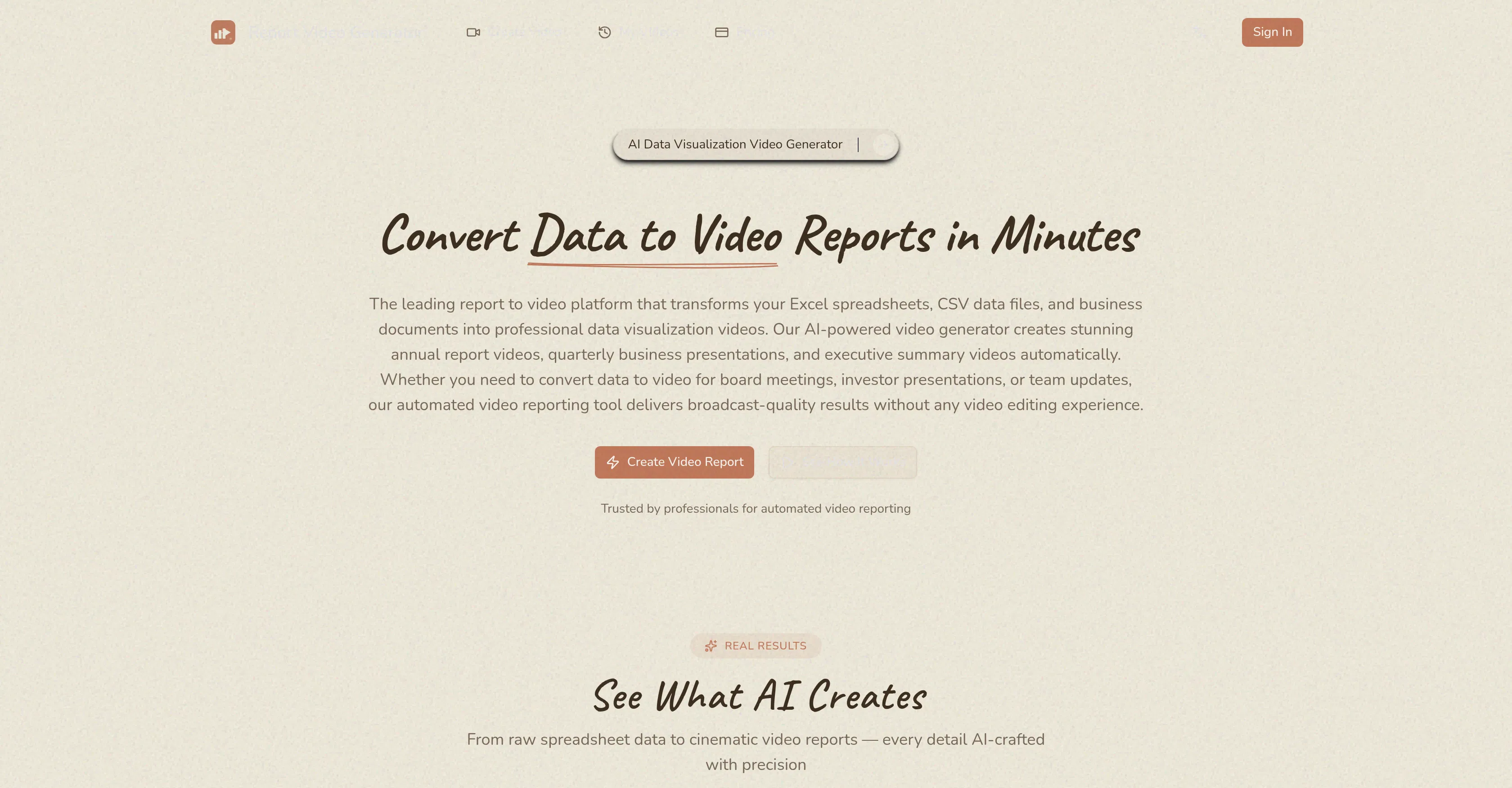 Report Video Generator screenshot