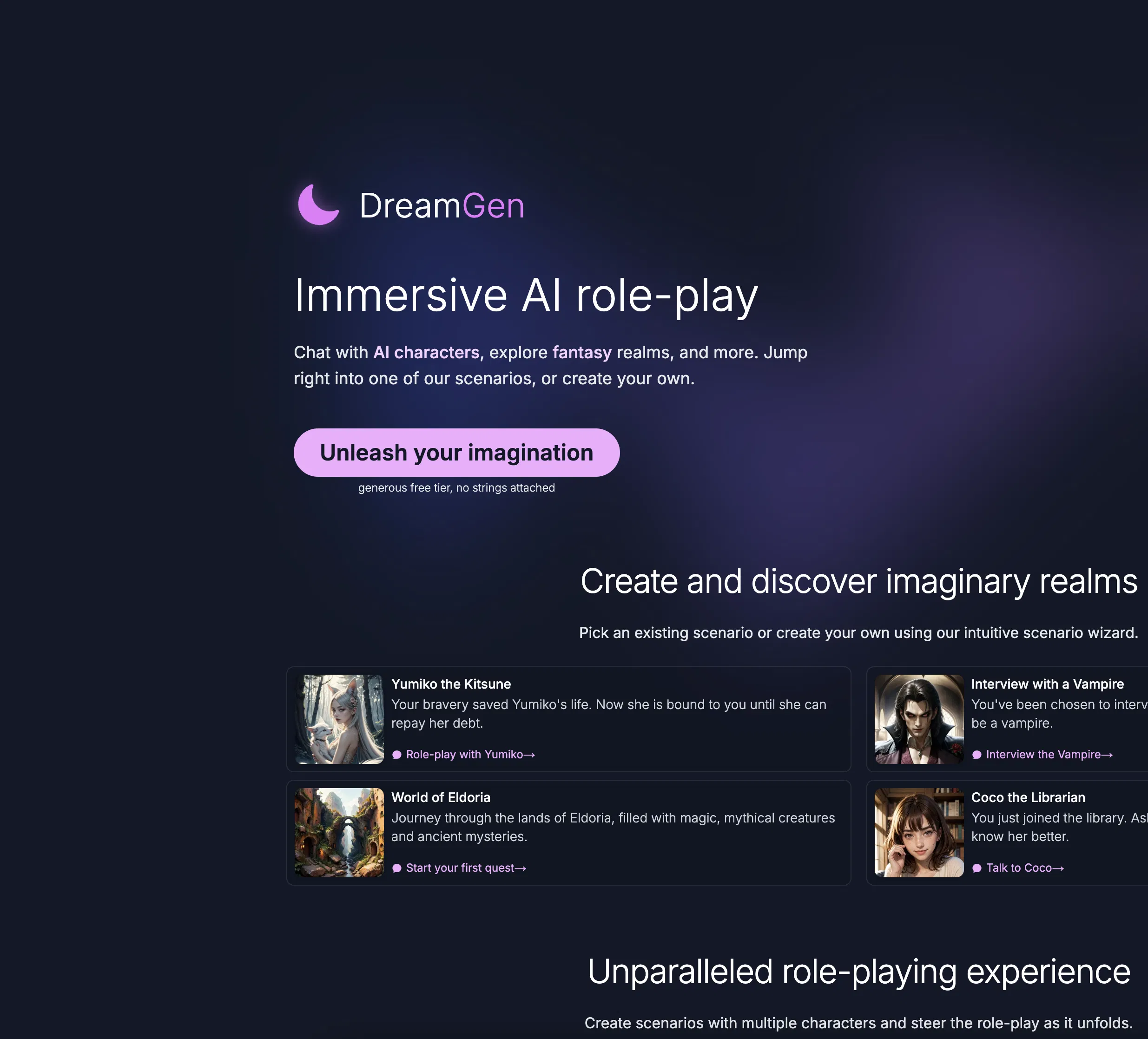 Role Play AI by DreamGen screenshot