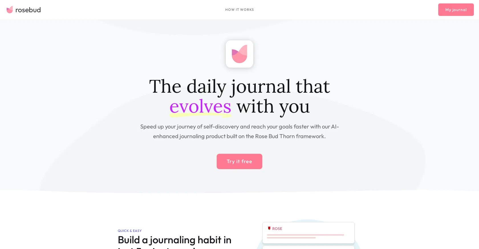 Rosebud Journal screenshot