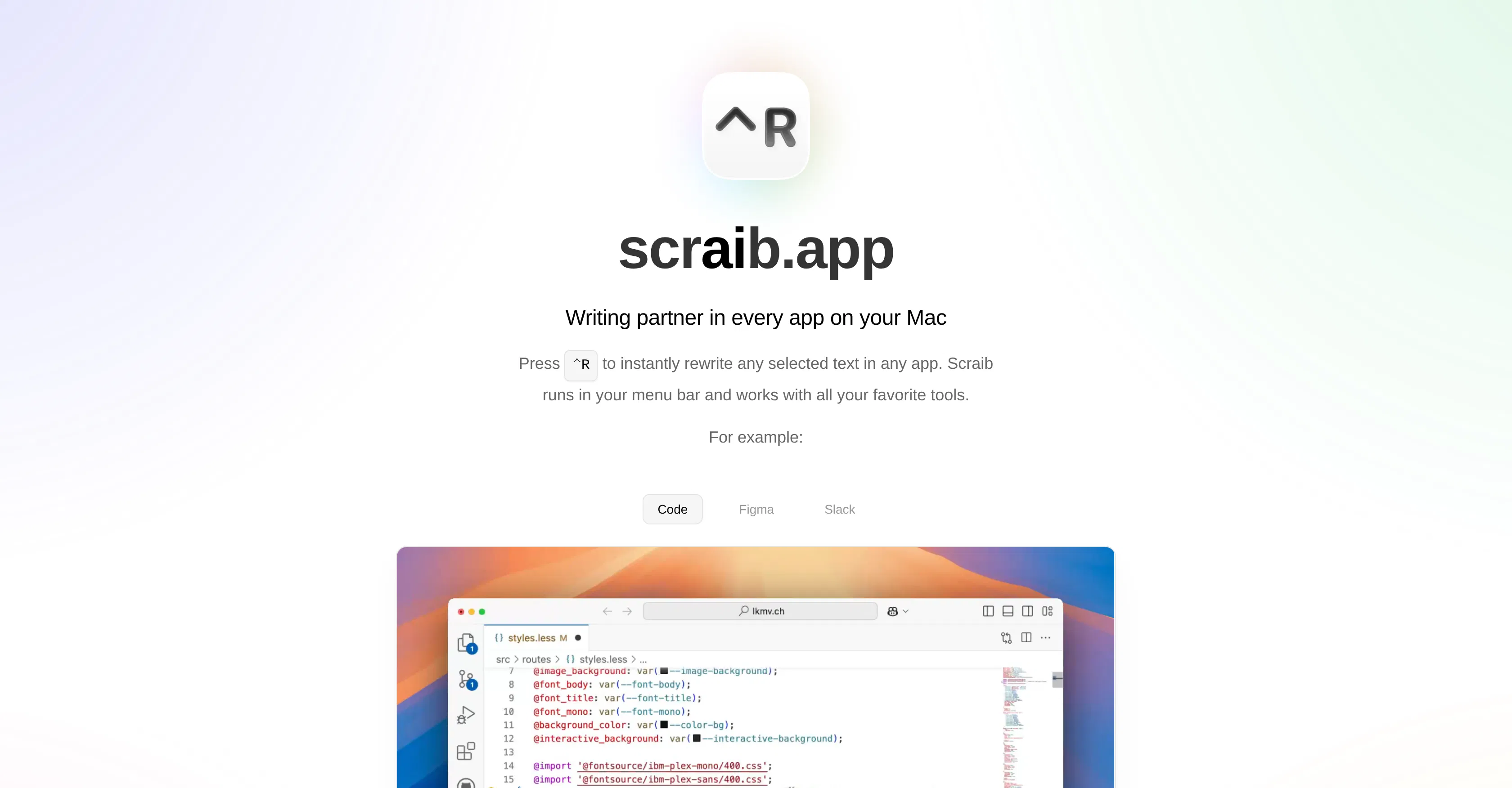 Scraib.app screenshot