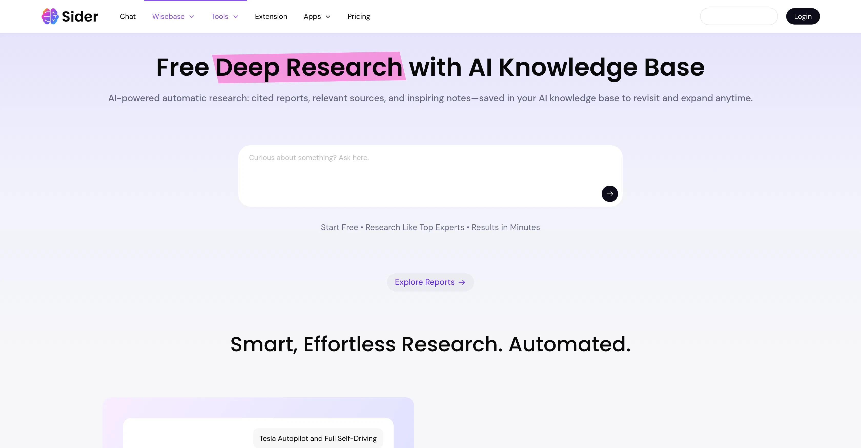 Sider Deep Research screenshot