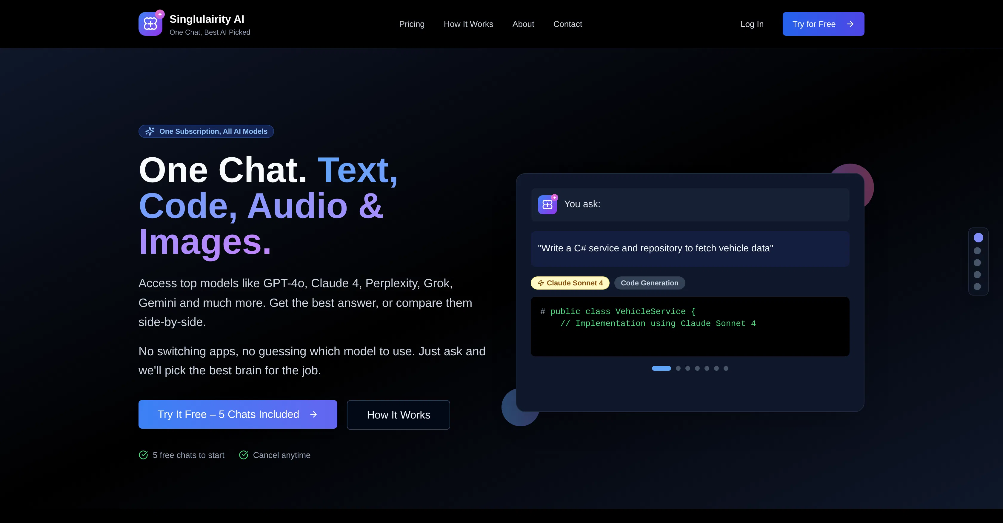 Singularity AI screenshot