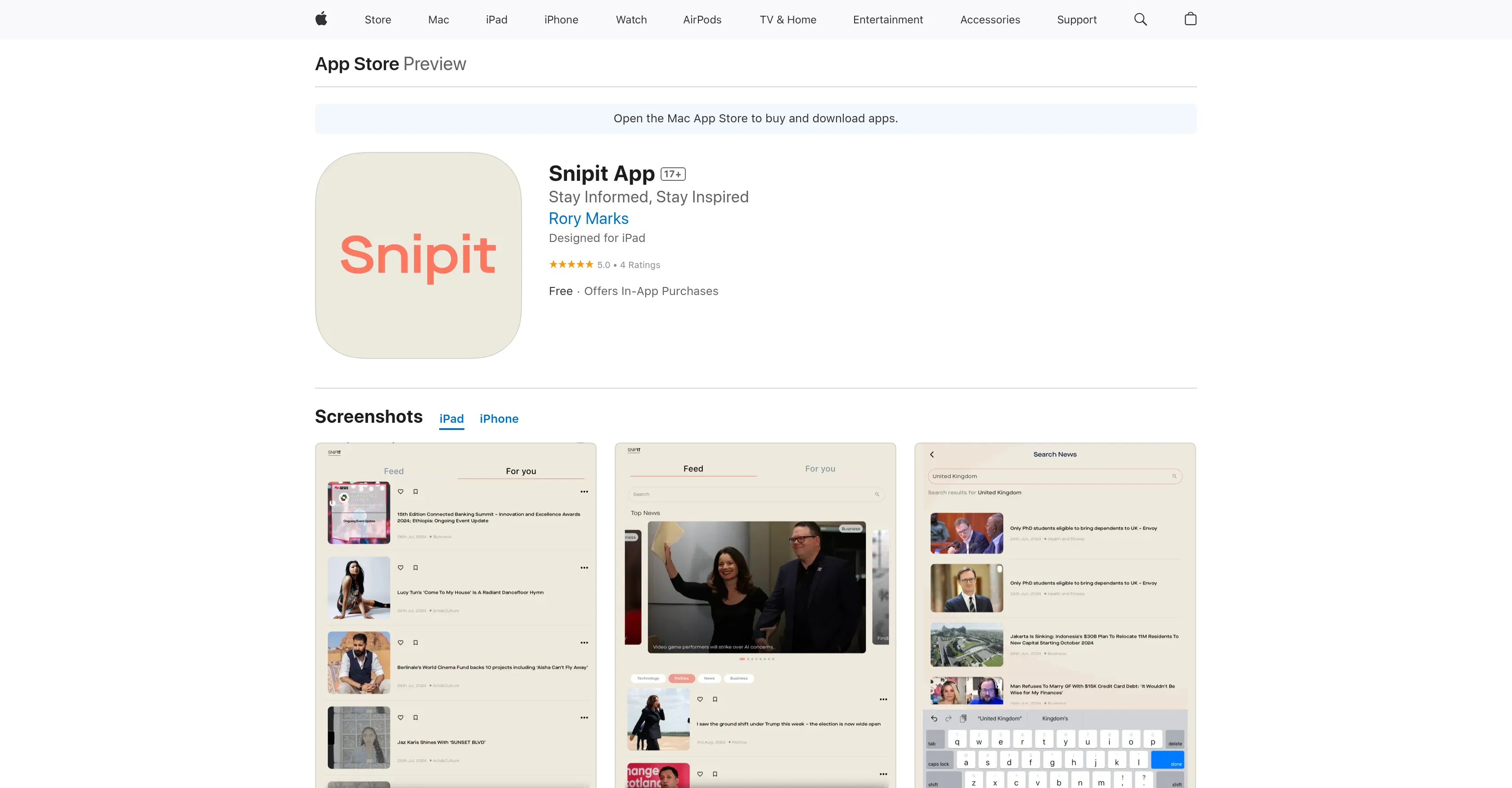 Snipit App screenshot