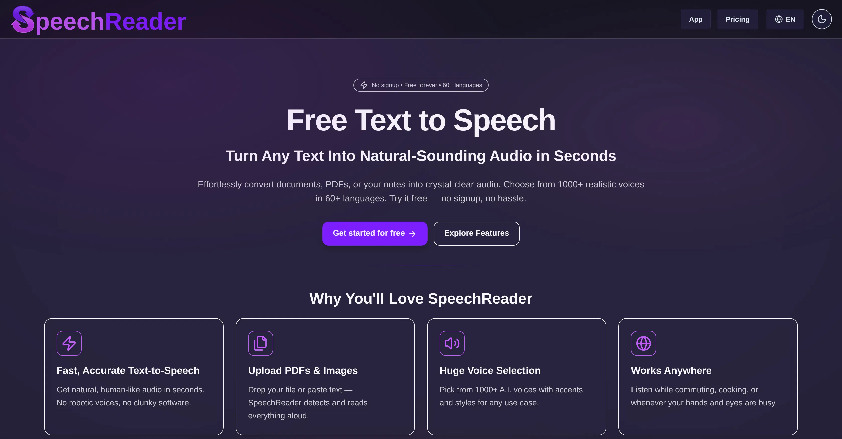 SpeechReader screenshot