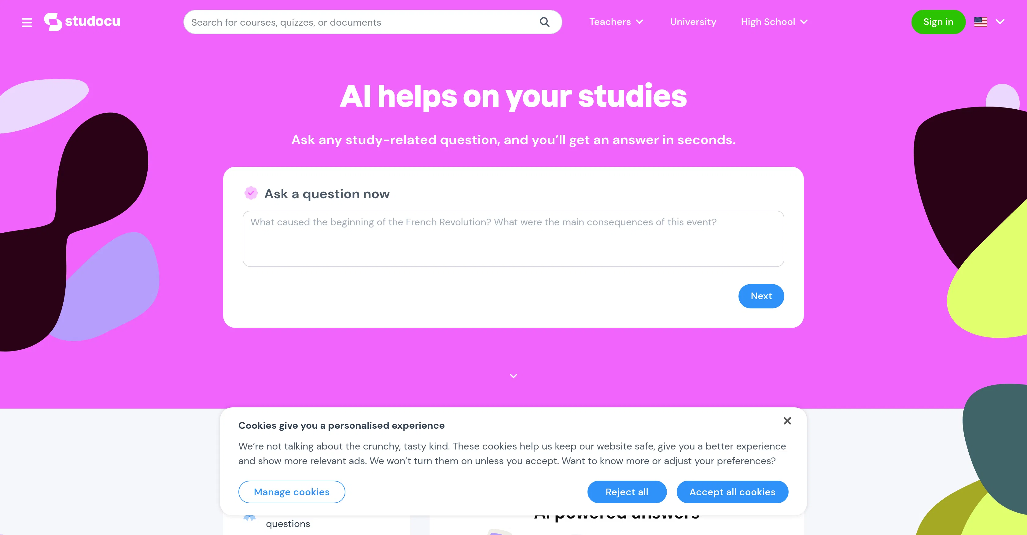 Studocu Ask AI screenshot