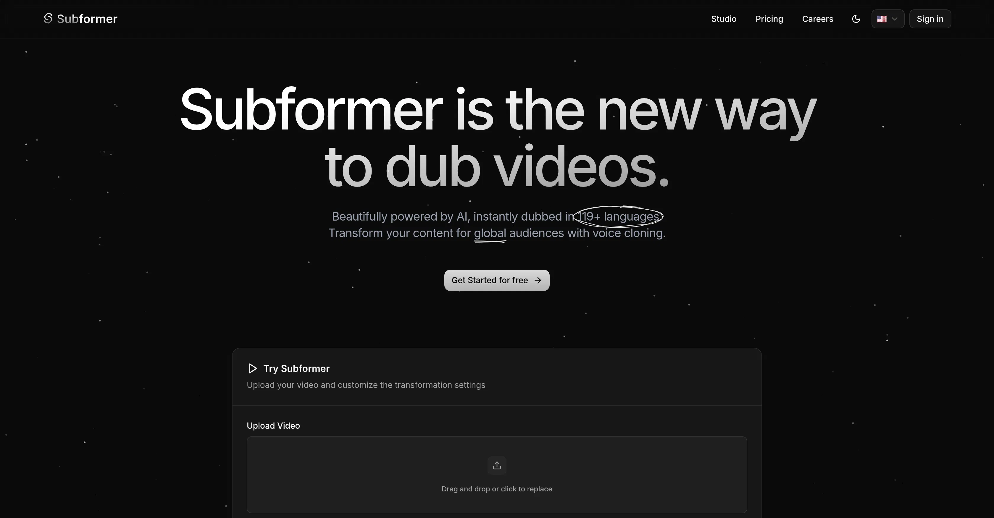 Subformer screenshot