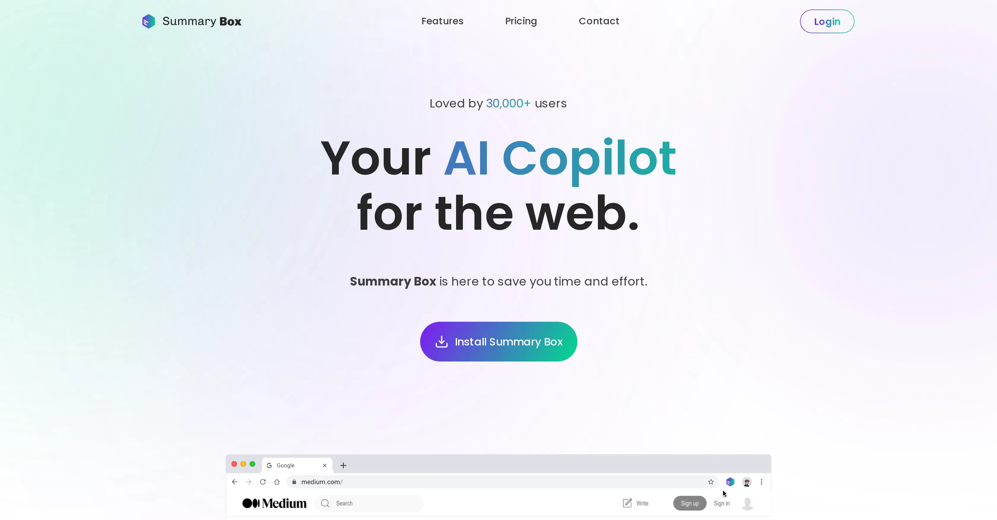 Summary Box screenshot