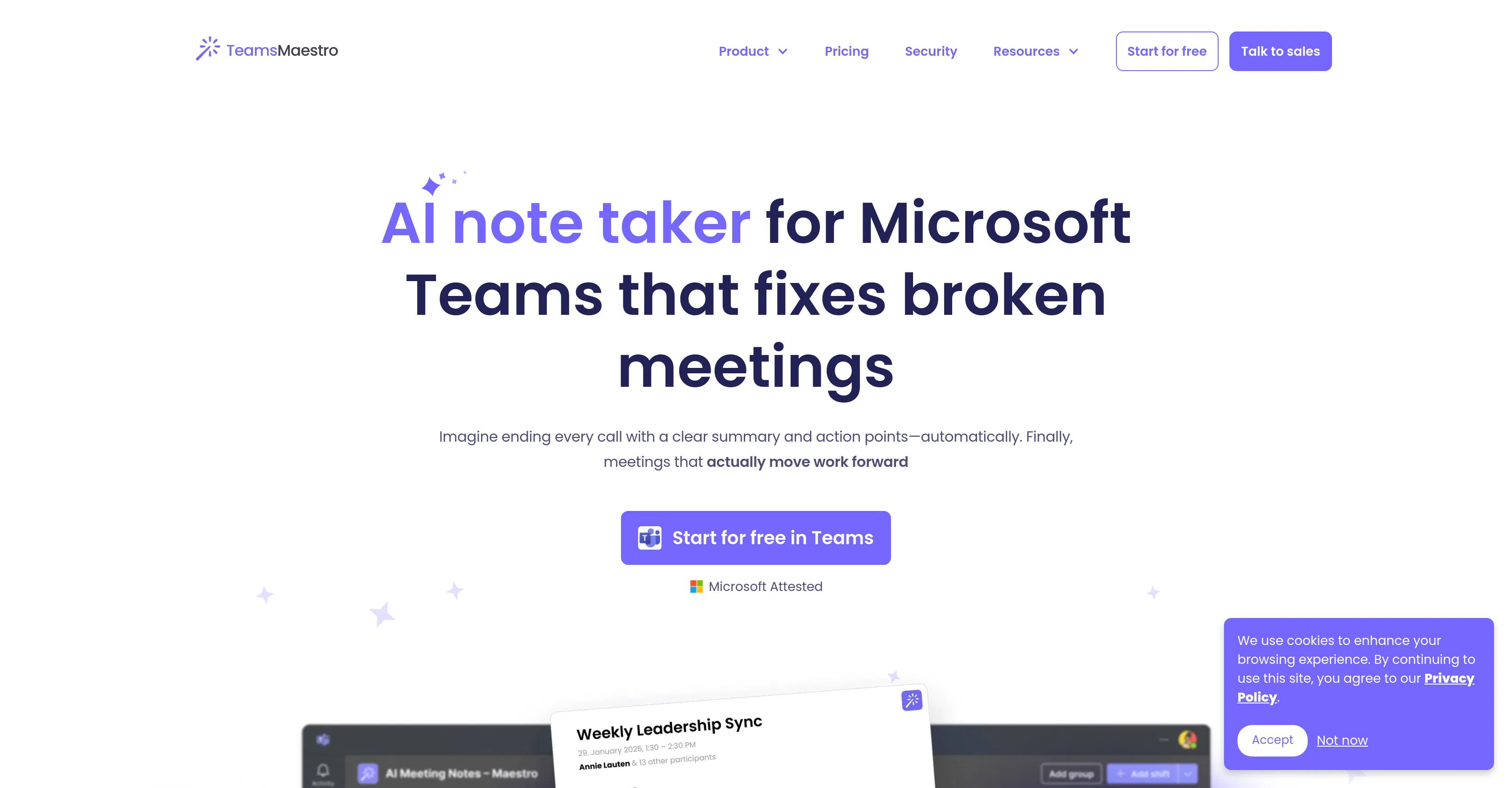 TeamsMaestro - Free AI Meeting Note Taker screenshot