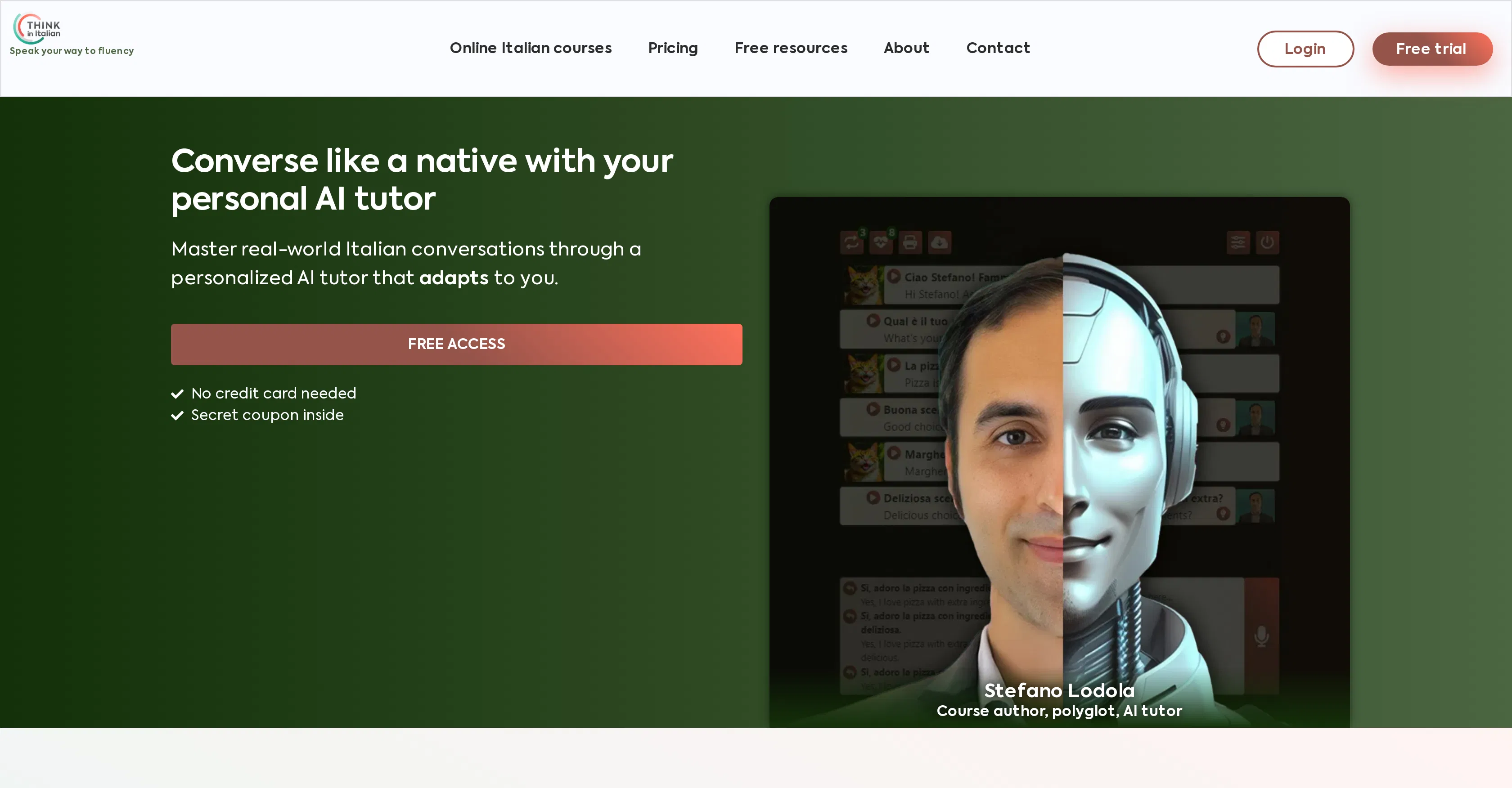 Think In Italian screenshot