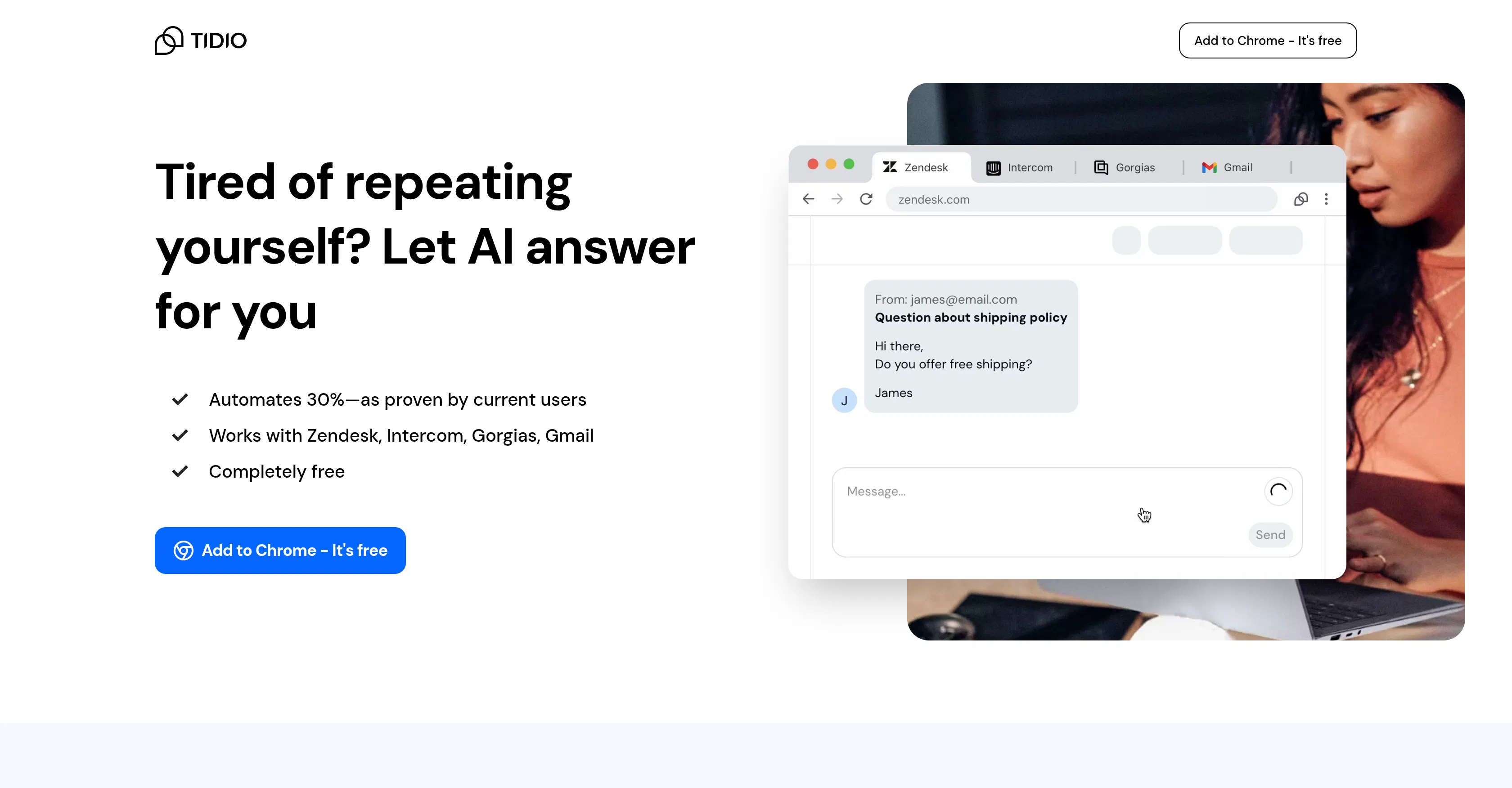 Tidio Copilot screenshot