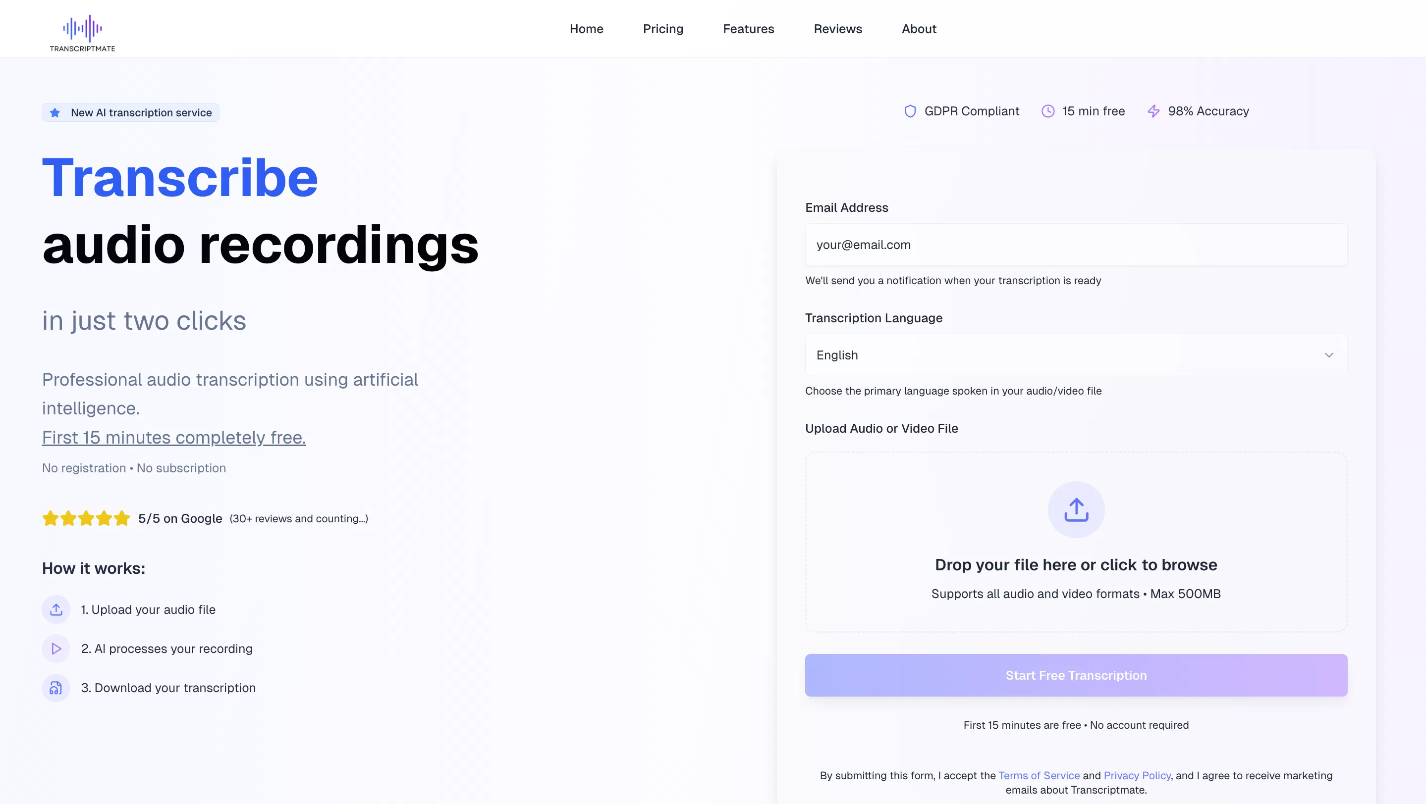 Transcriptmate screenshot