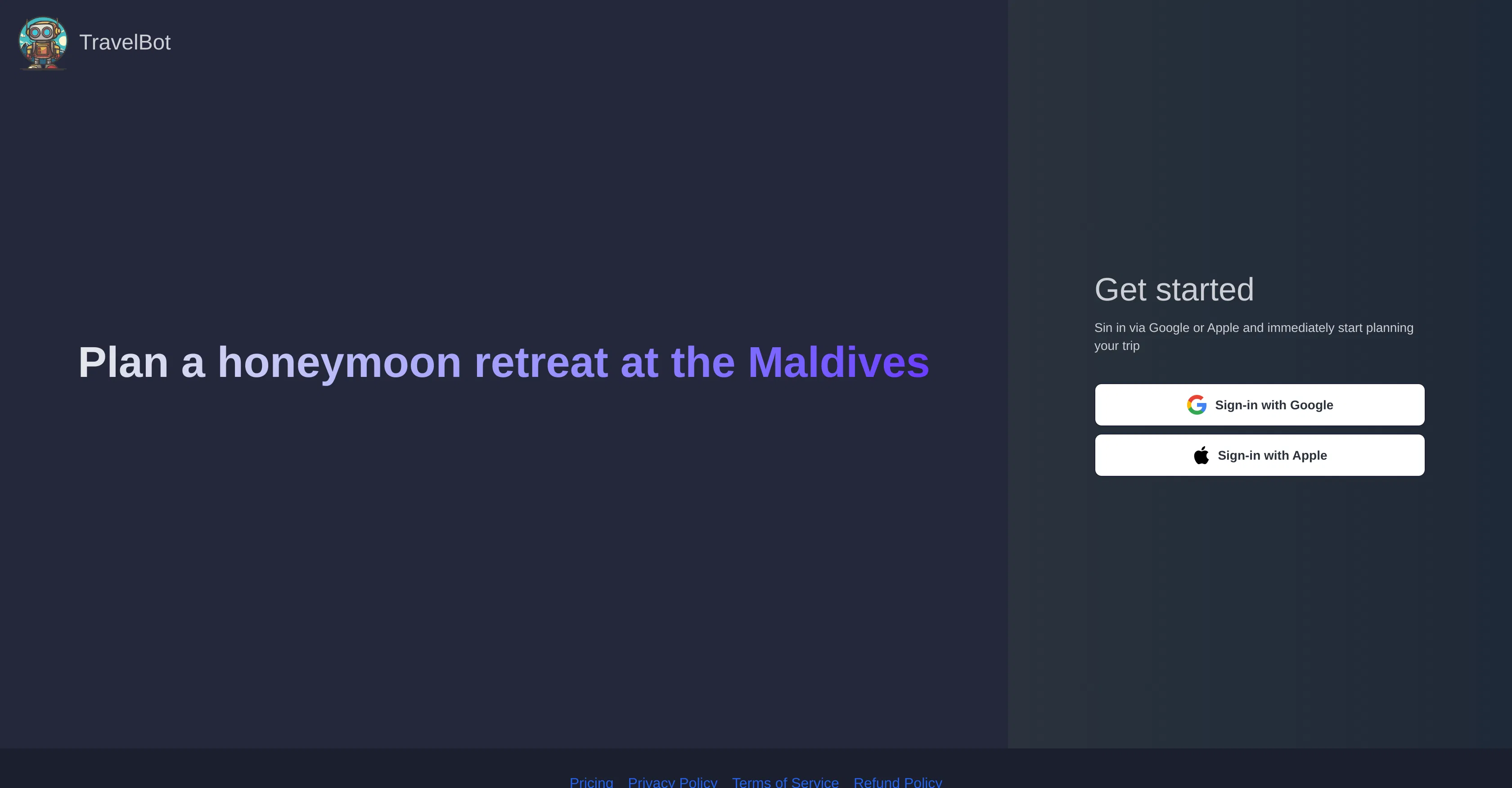 TravelBot screenshot