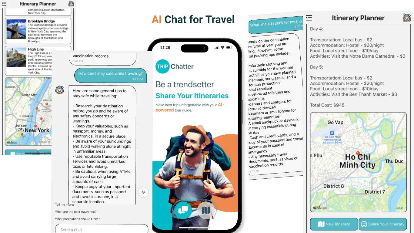 TRIPChatter AI Chat Travel Assistant screenshot