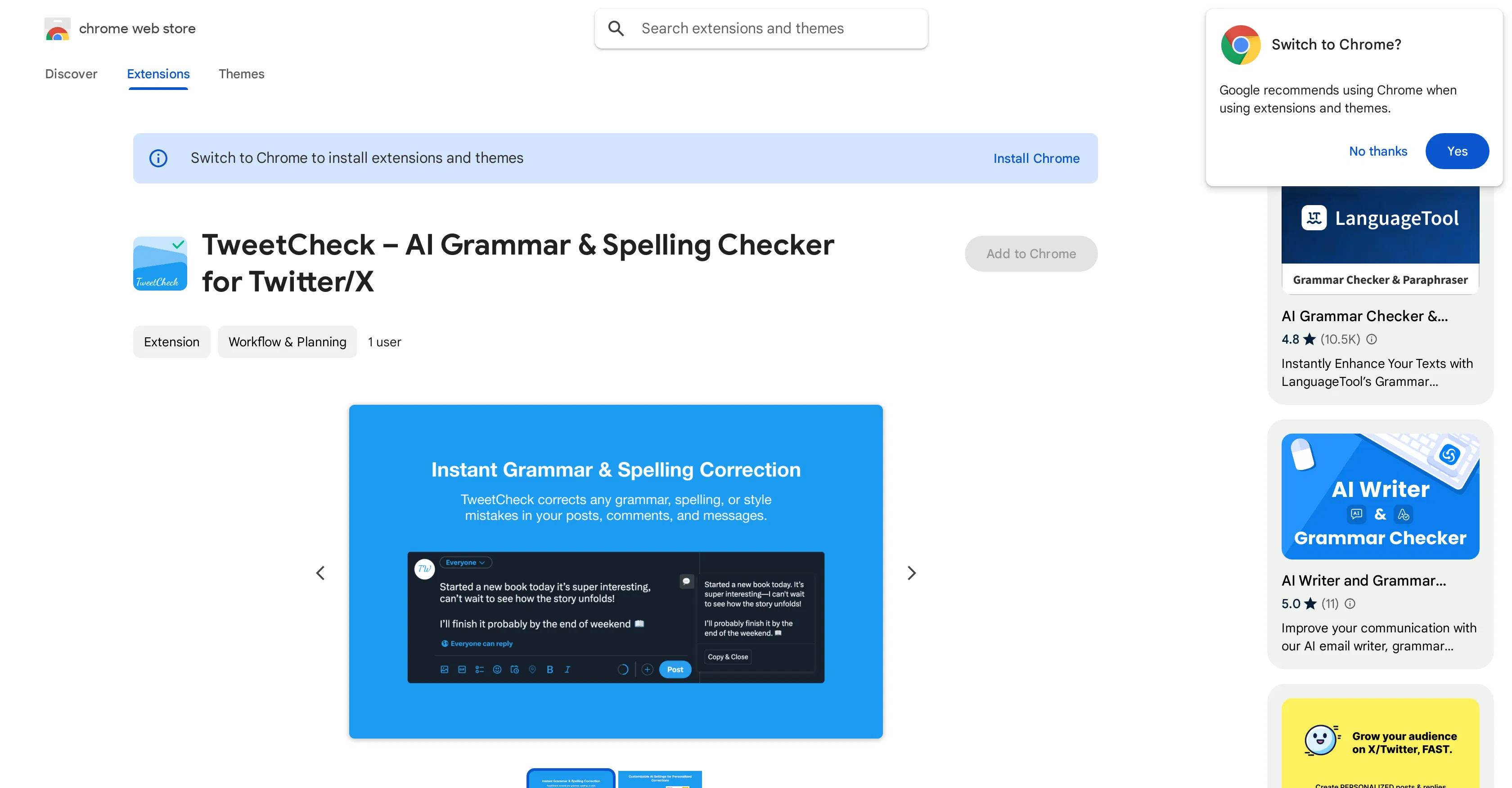 TweetCheck screenshot