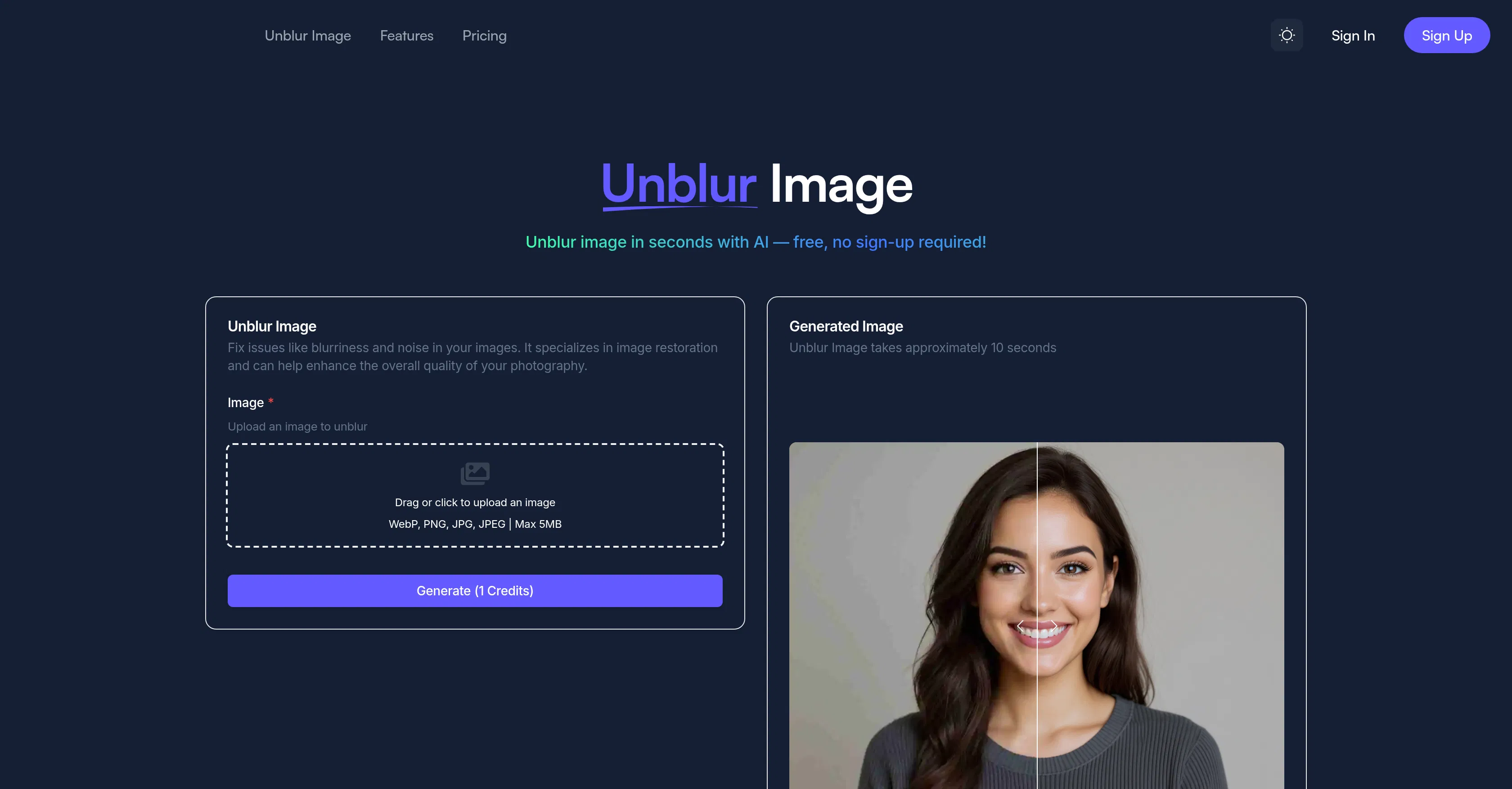 Unblur Img AI screenshot