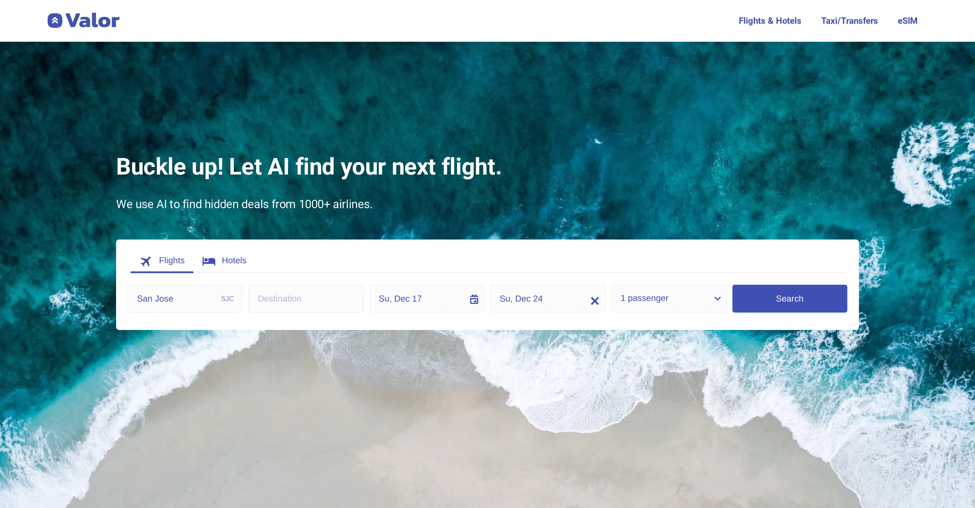 Valor Flights screenshot
