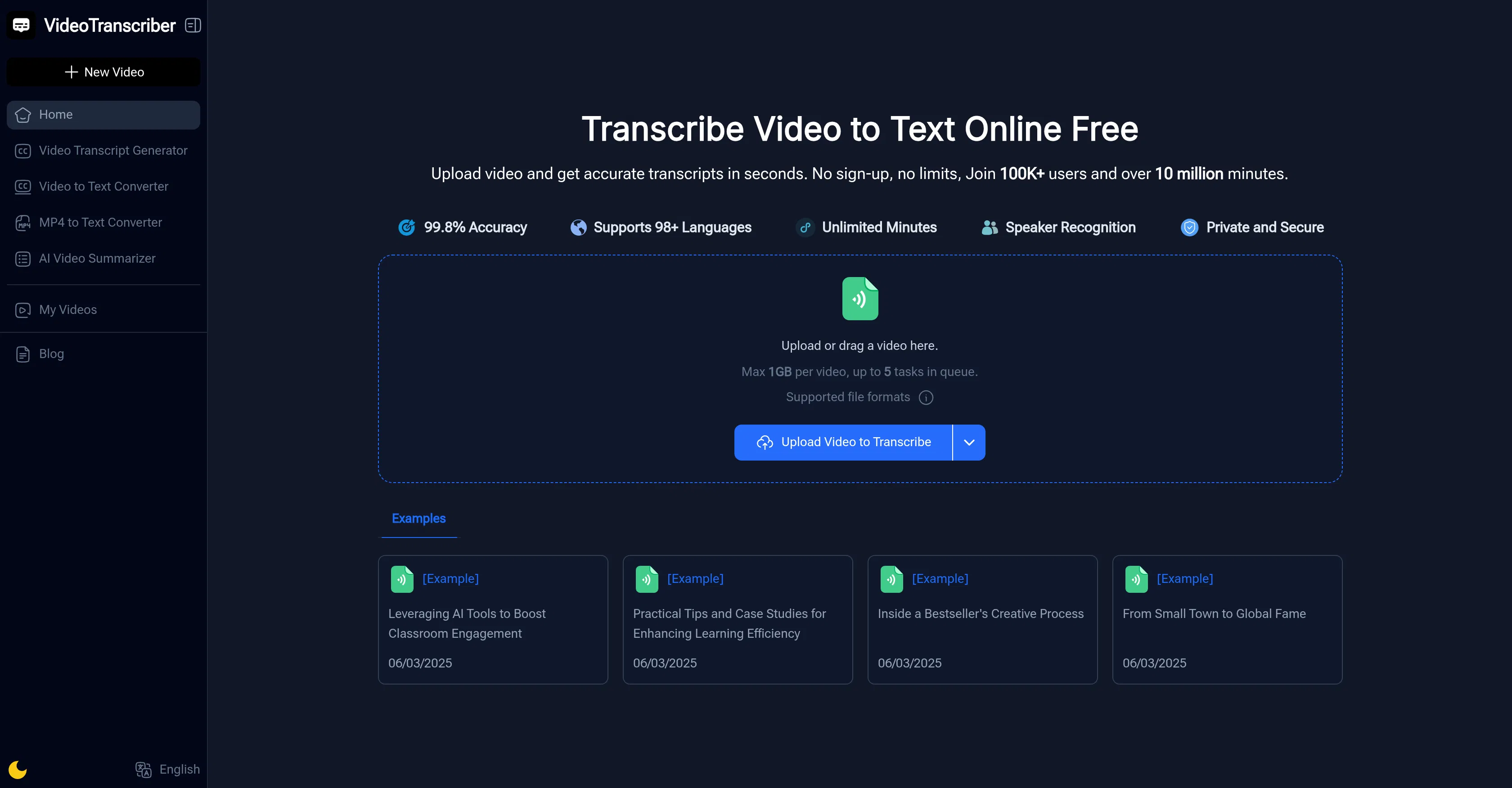 Video Transcriber AI screenshot
