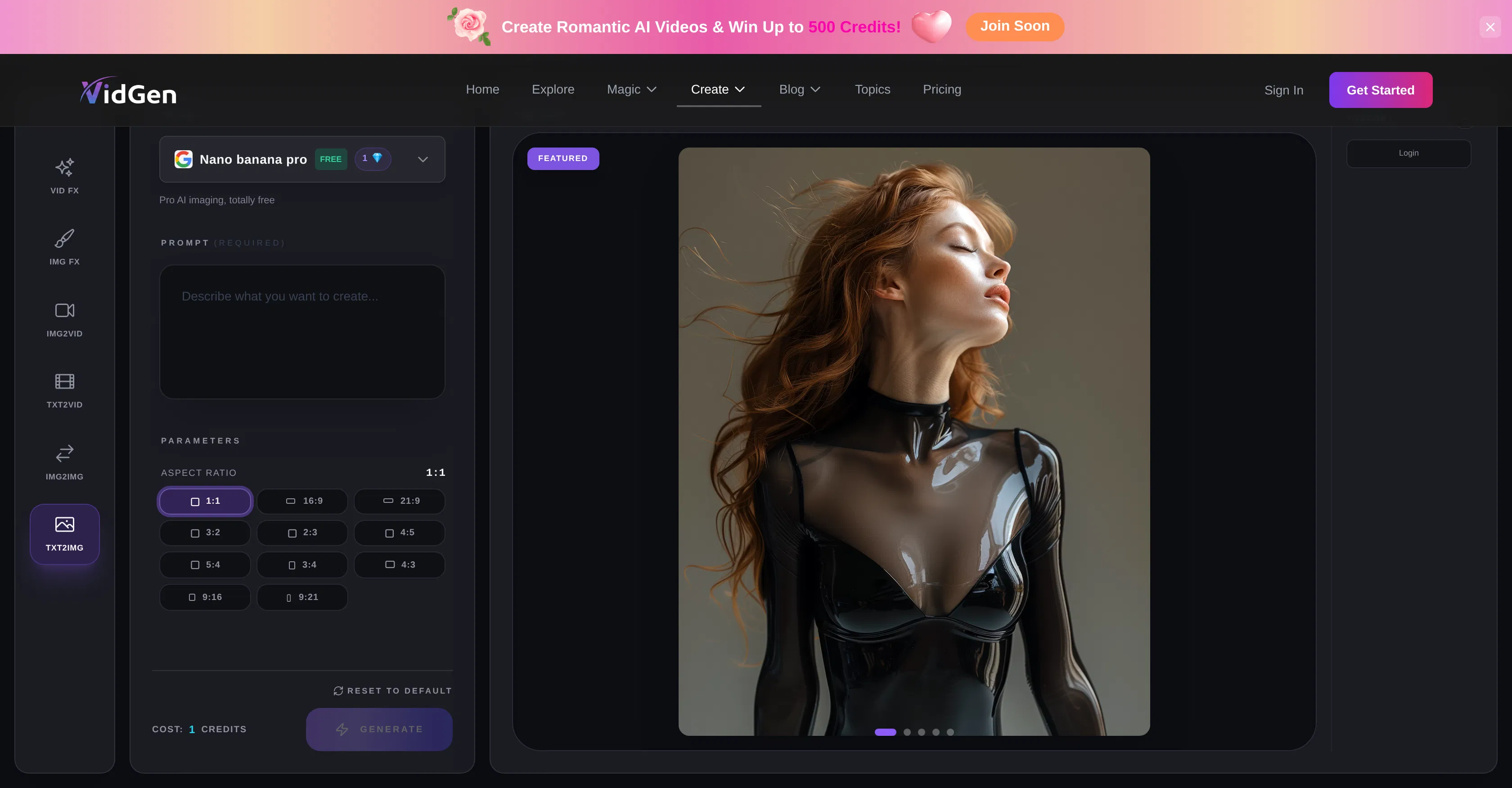 VidGen AI Image Generator screenshot