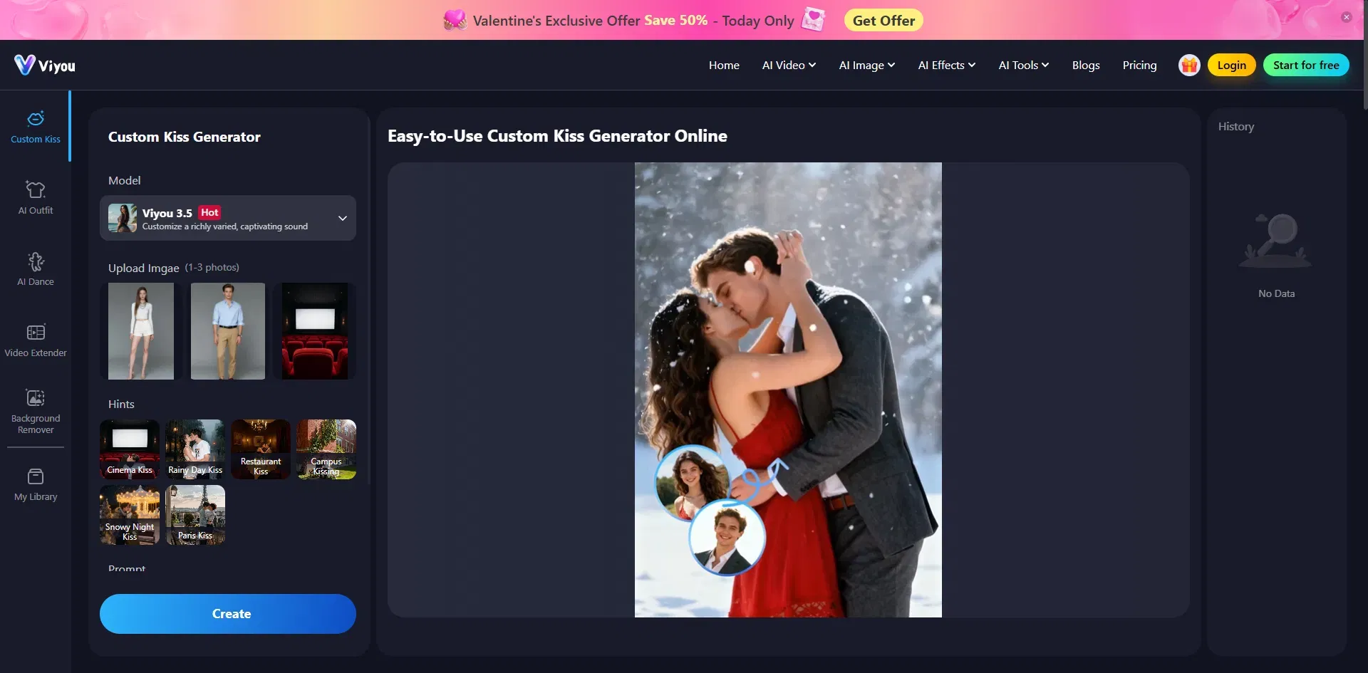 Viyou AI Kiss Generator screenshot