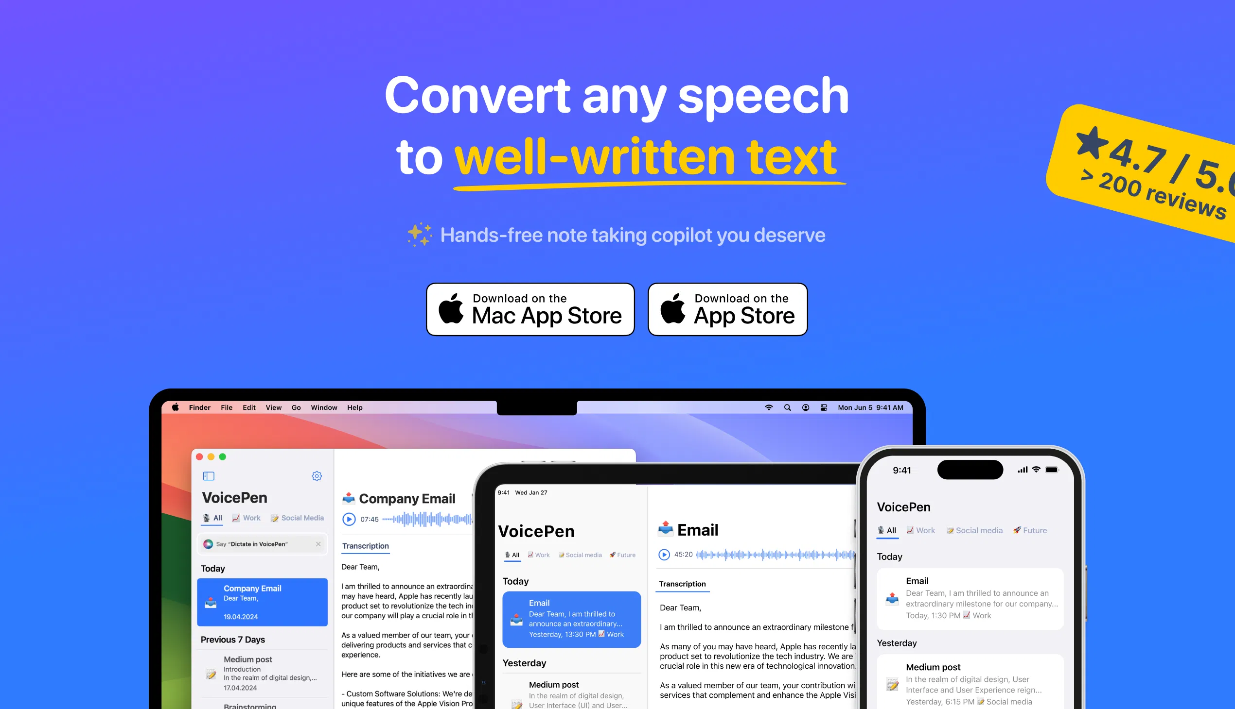 VoicePen App screenshot