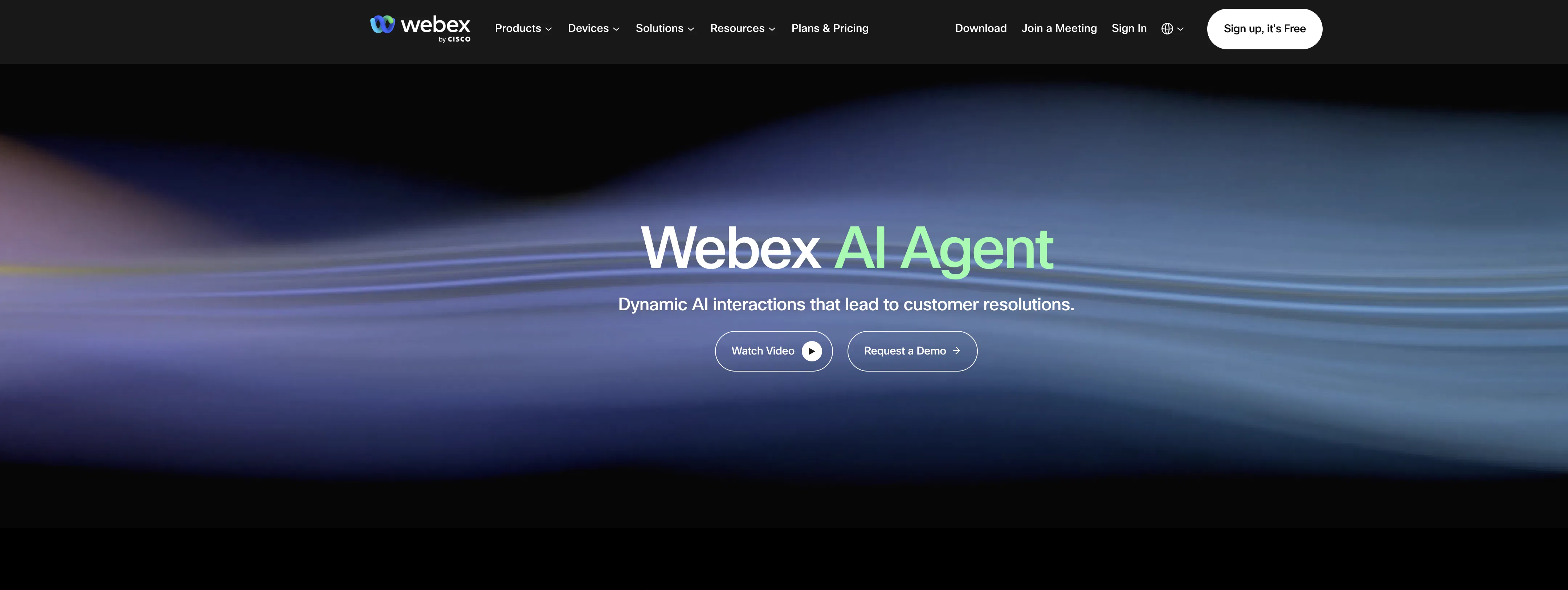 Webex AI Agent screenshot