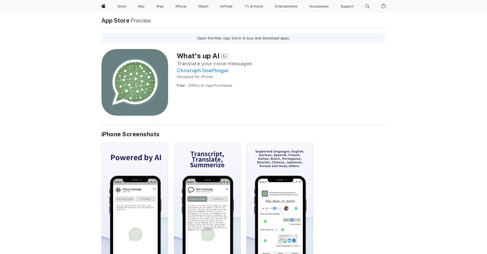 What's up AI screenshot